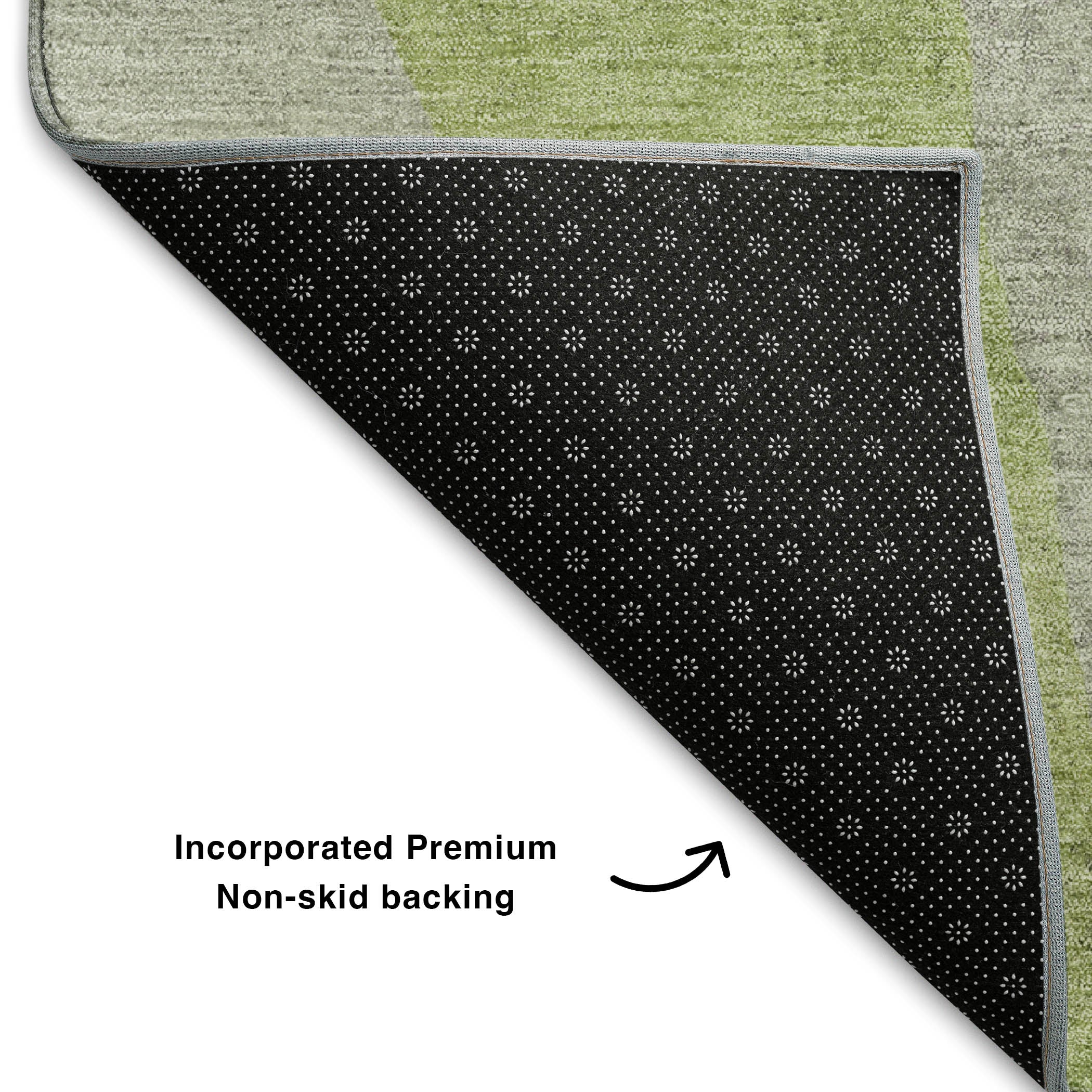 Mostar Machine Washable Transitional Aloe Green Rug 1'8" x 2'6" #shape_Rectangle