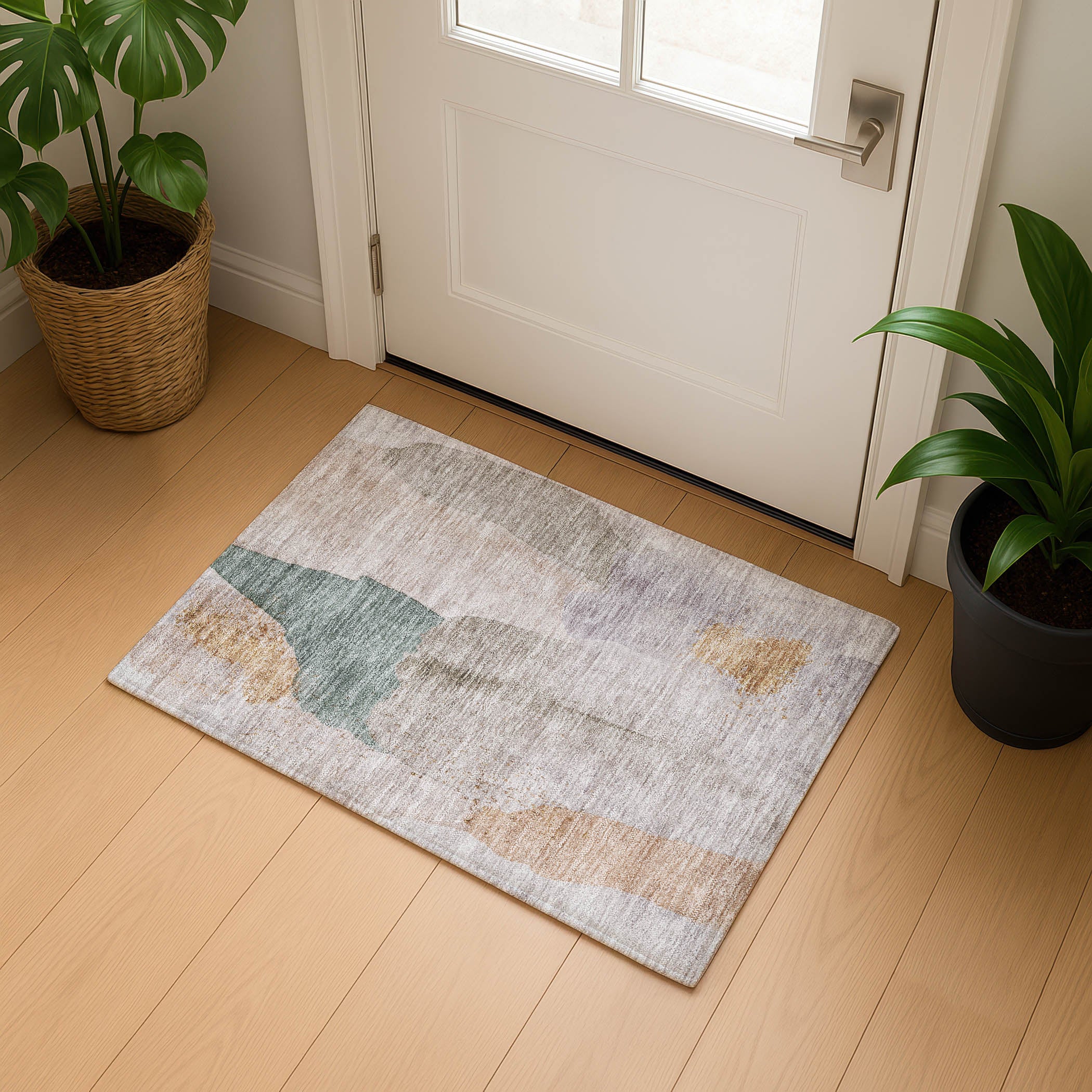 Mostar Machine Washable Transitional Copper Orange Rug 1'8" x 2'6" #shape_Rectangle