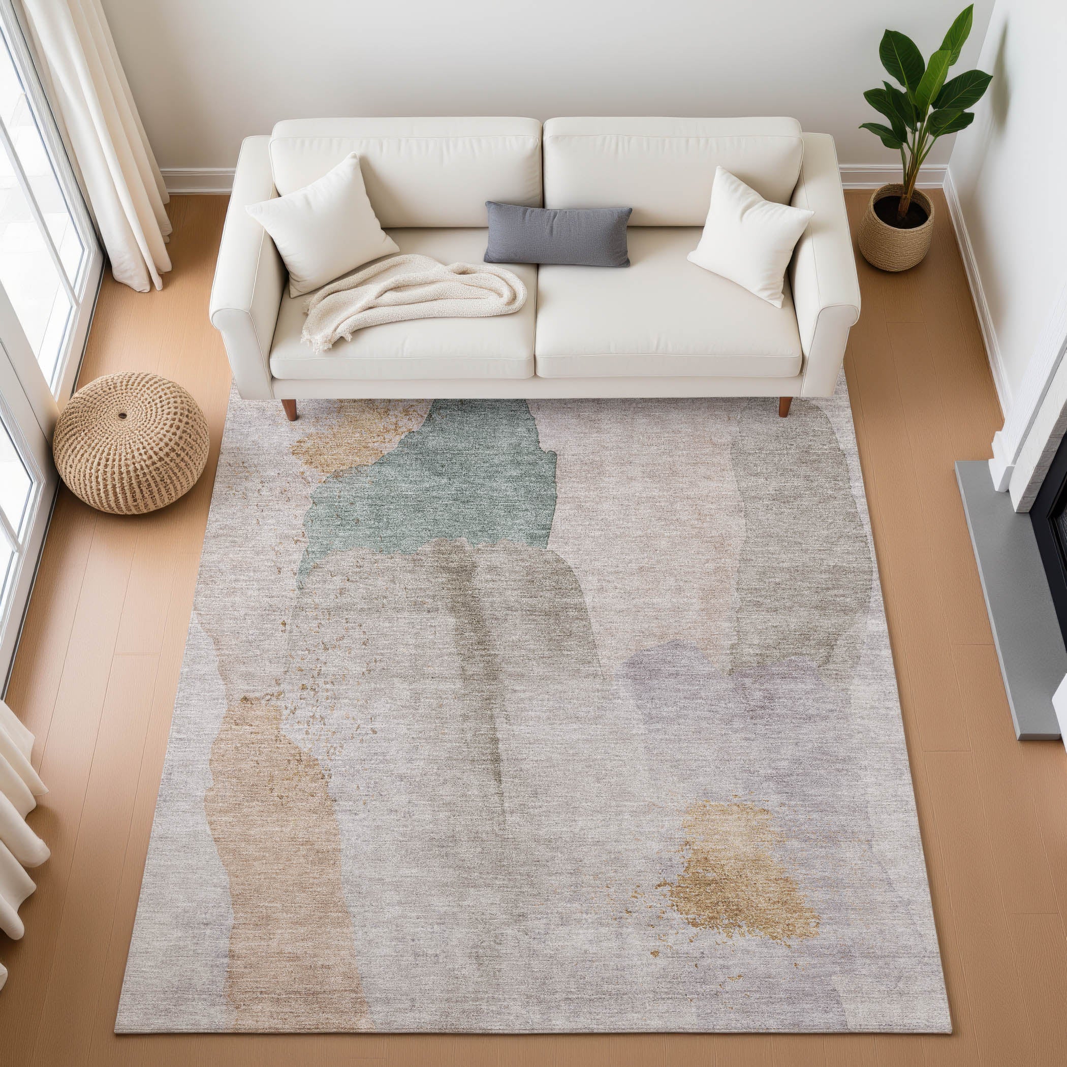 Mostar Machine Washable Transitional Copper Orange Rug 2'6" x 3'10" #shape_Rectangle
