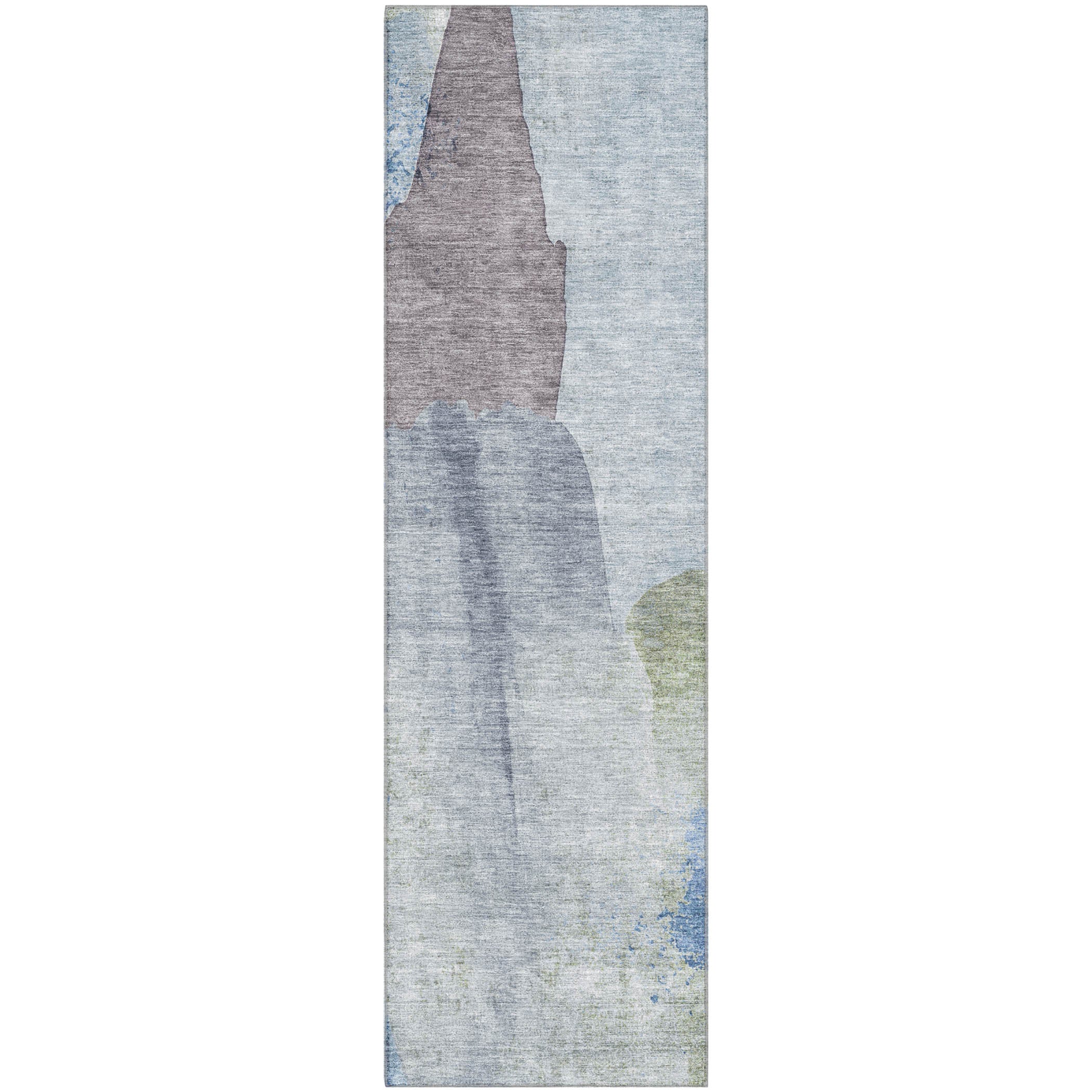 Mostar Machine Washable Transitional Denim Blue Rug 2'3" x 7'6" #shape_Runner
