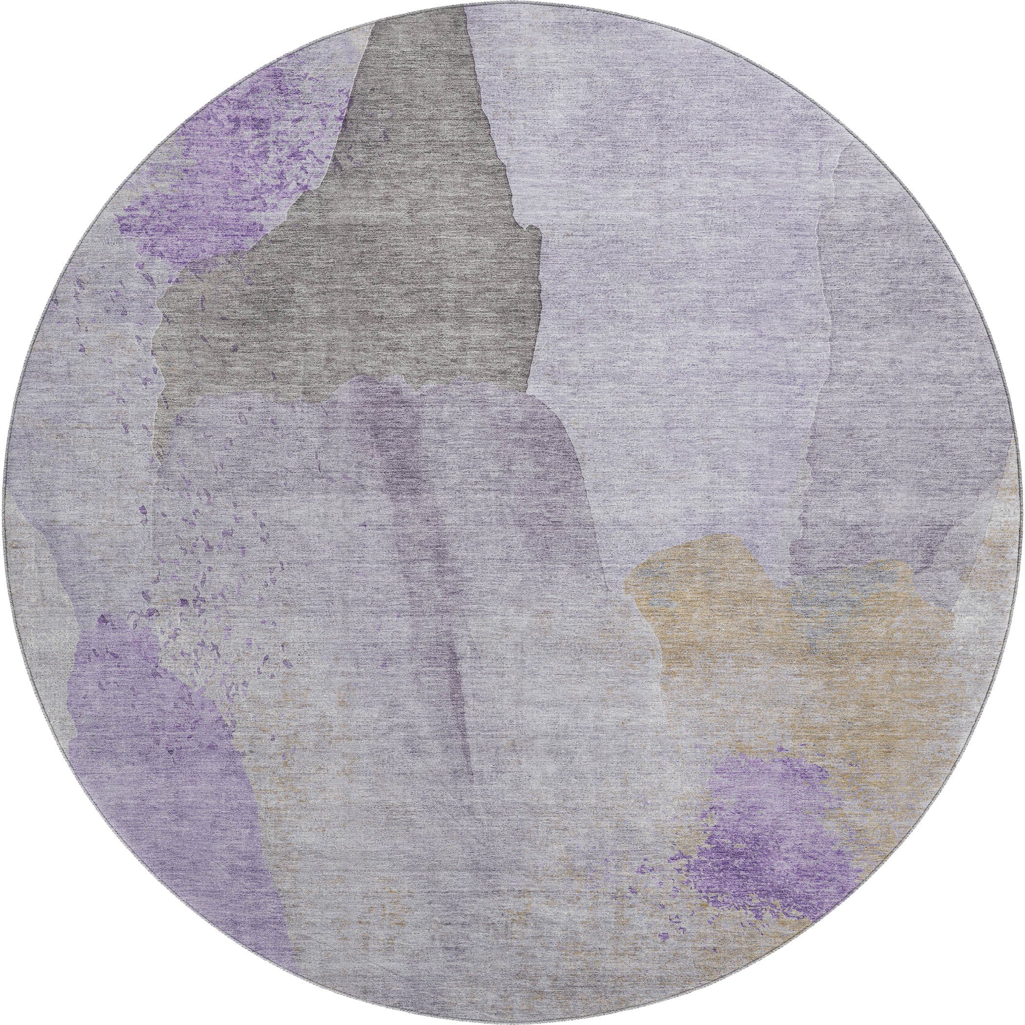 Mostar Machine Washable Transitional Lavender Purple Rug 8' x 8' #shape_Round