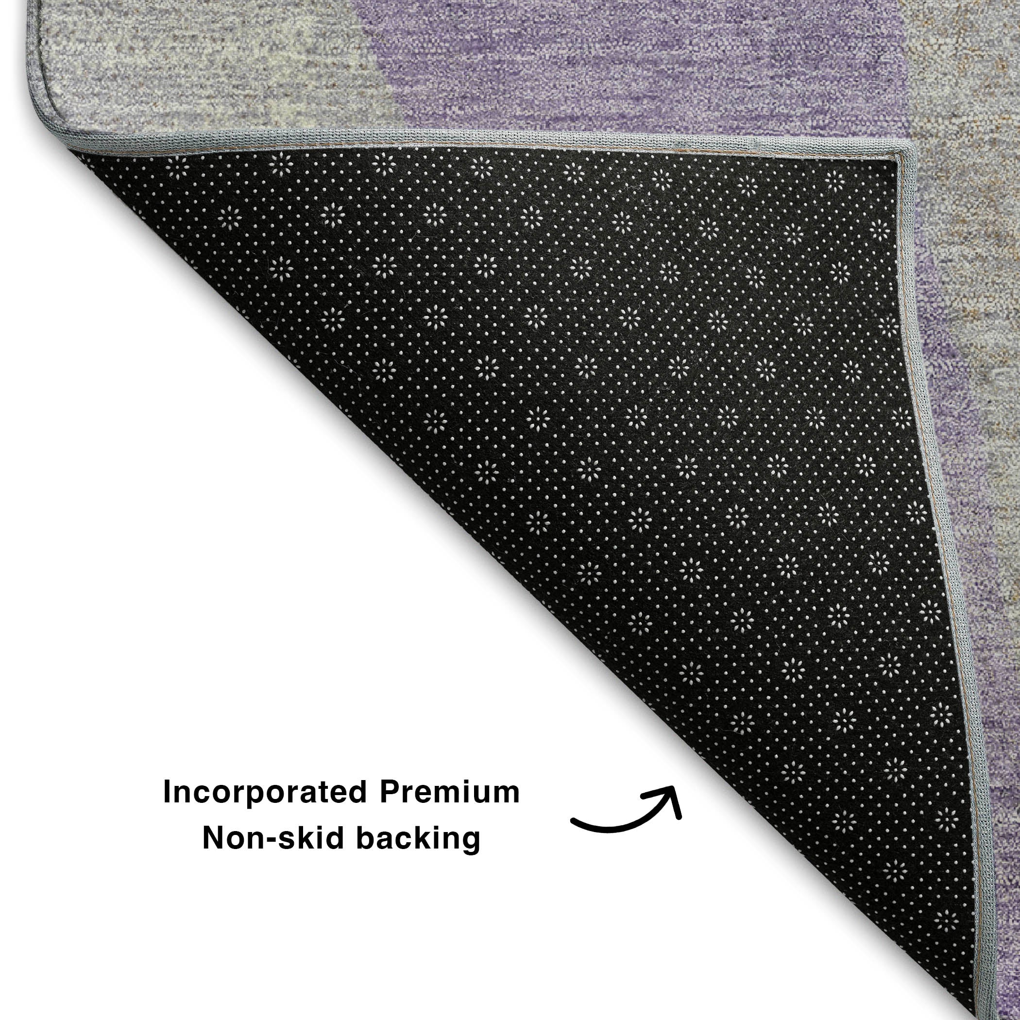 Mostar Machine Washable Transitional Lavender Purple Rug 1'8" x 2'6" #shape_Rectangle