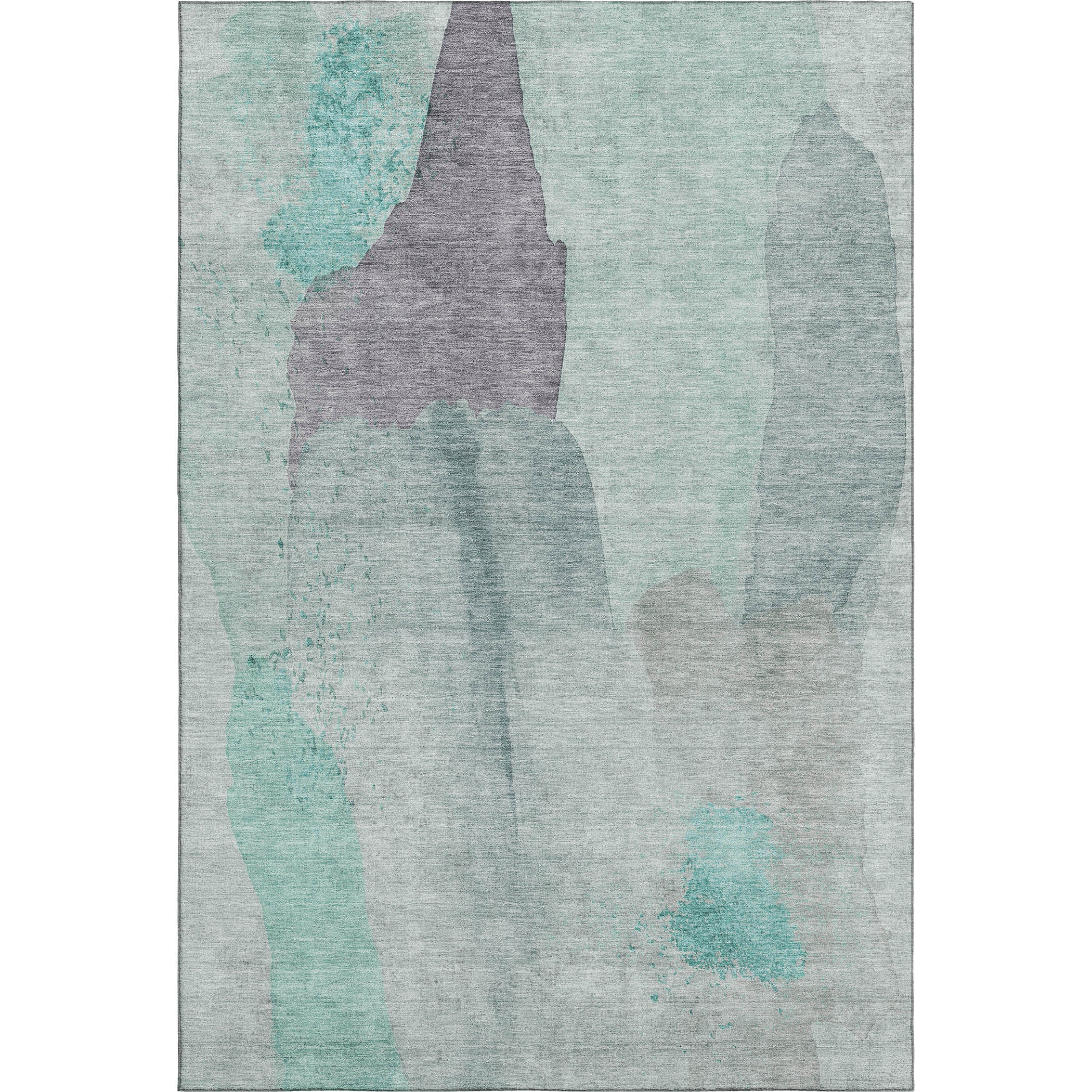 Mostar Machine Washable Transitional Teal Rug 2'6" x 3'10" #shape_Rectangle