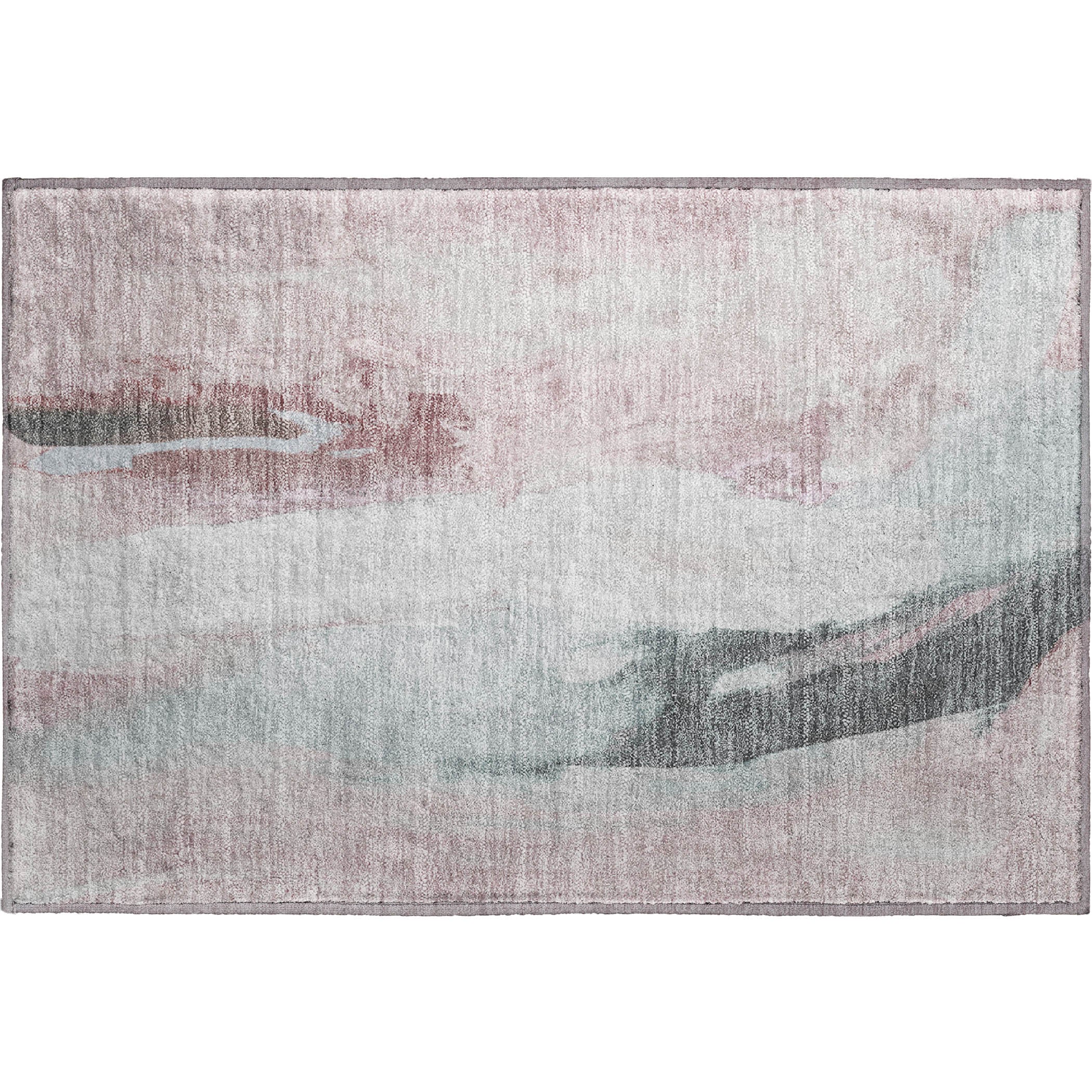 Rome Machine Washable Transitional Blush Pink Rug 1'8" x 2'6" #shape_Rectangle