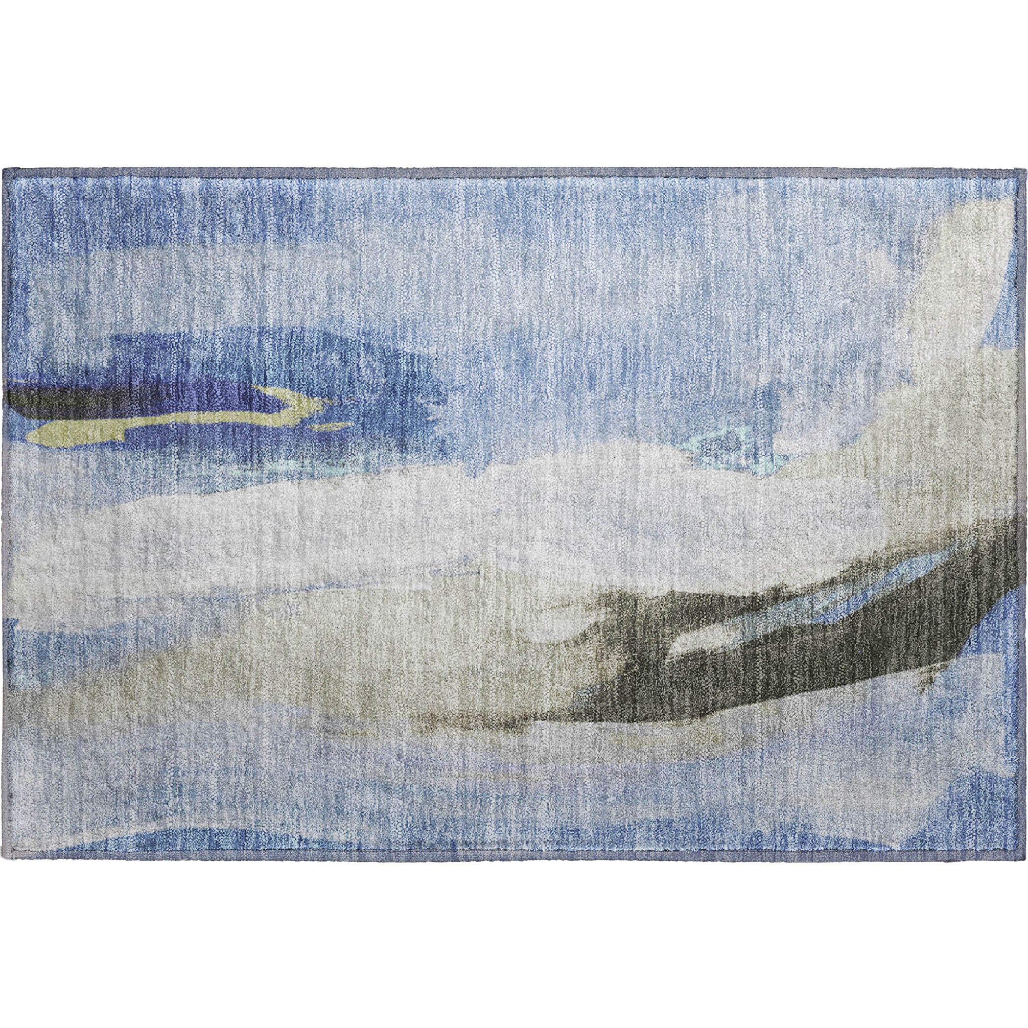 Rome Machine Washable Transitional Denim Blue Rug 1'8" x 2'6" #shape_Rectangle