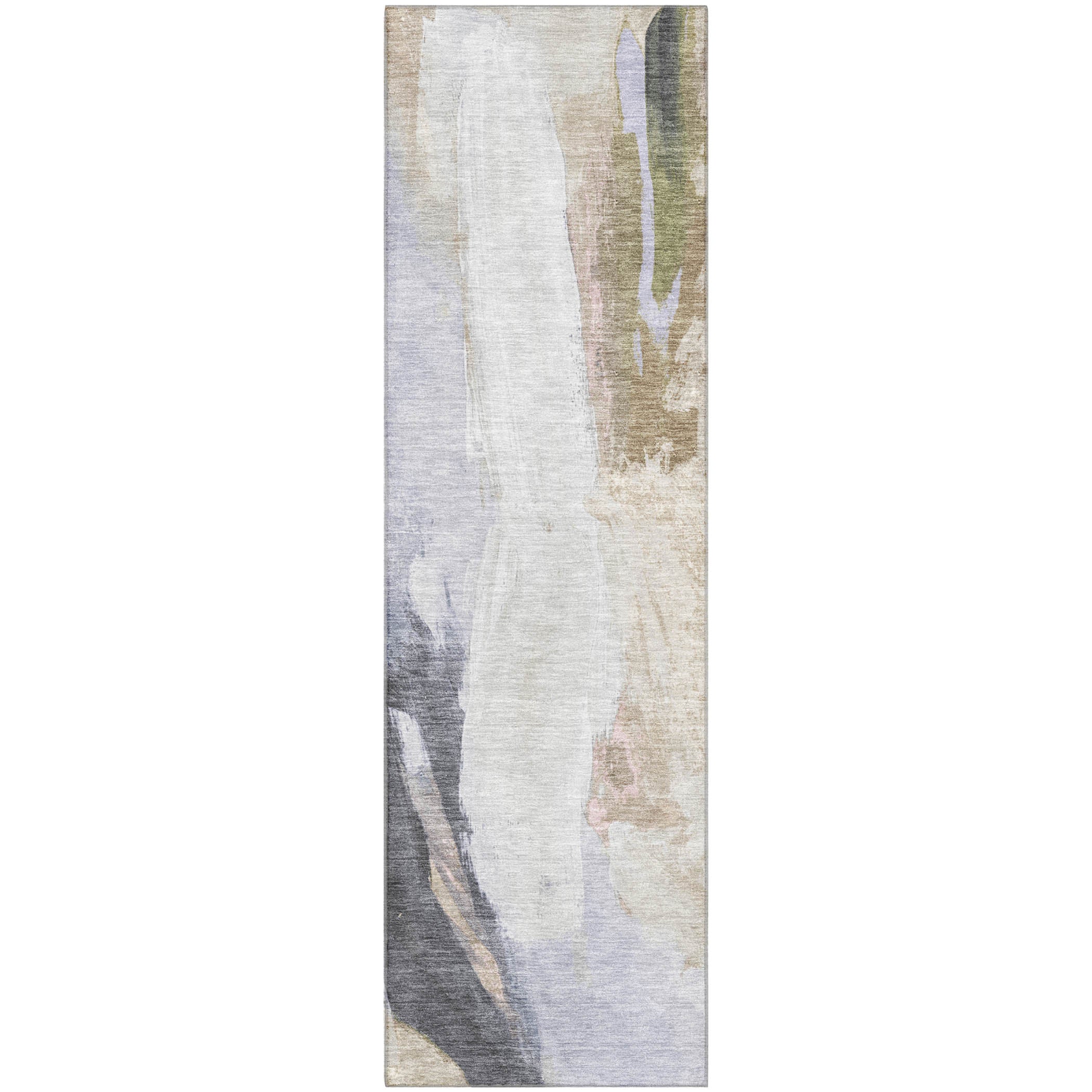 Rome Machine Washable Transitional Ivory Rug 2'3" x 7'6" #shape_Runner