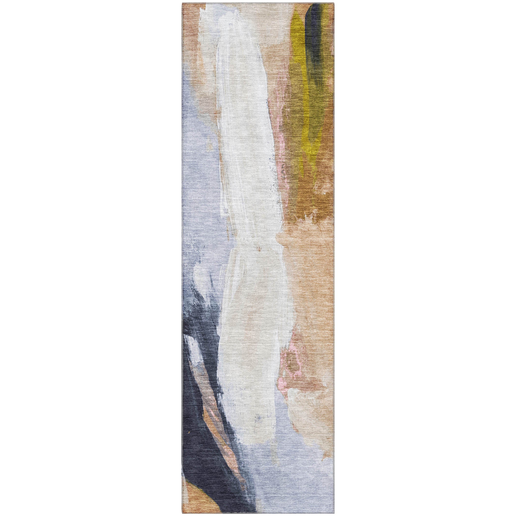 Rome Machine Washable Transitional Putty Ivory Rug 2'3" x 7'6" #shape_Runner