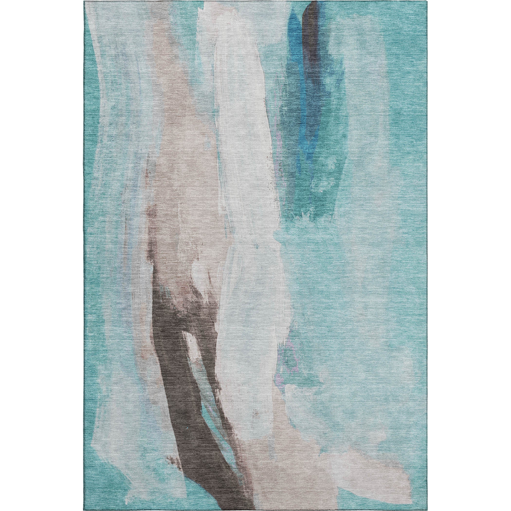 Rome Machine Washable Transitional Teal Rug 2'6" x 3'10" #shape_Rectangle