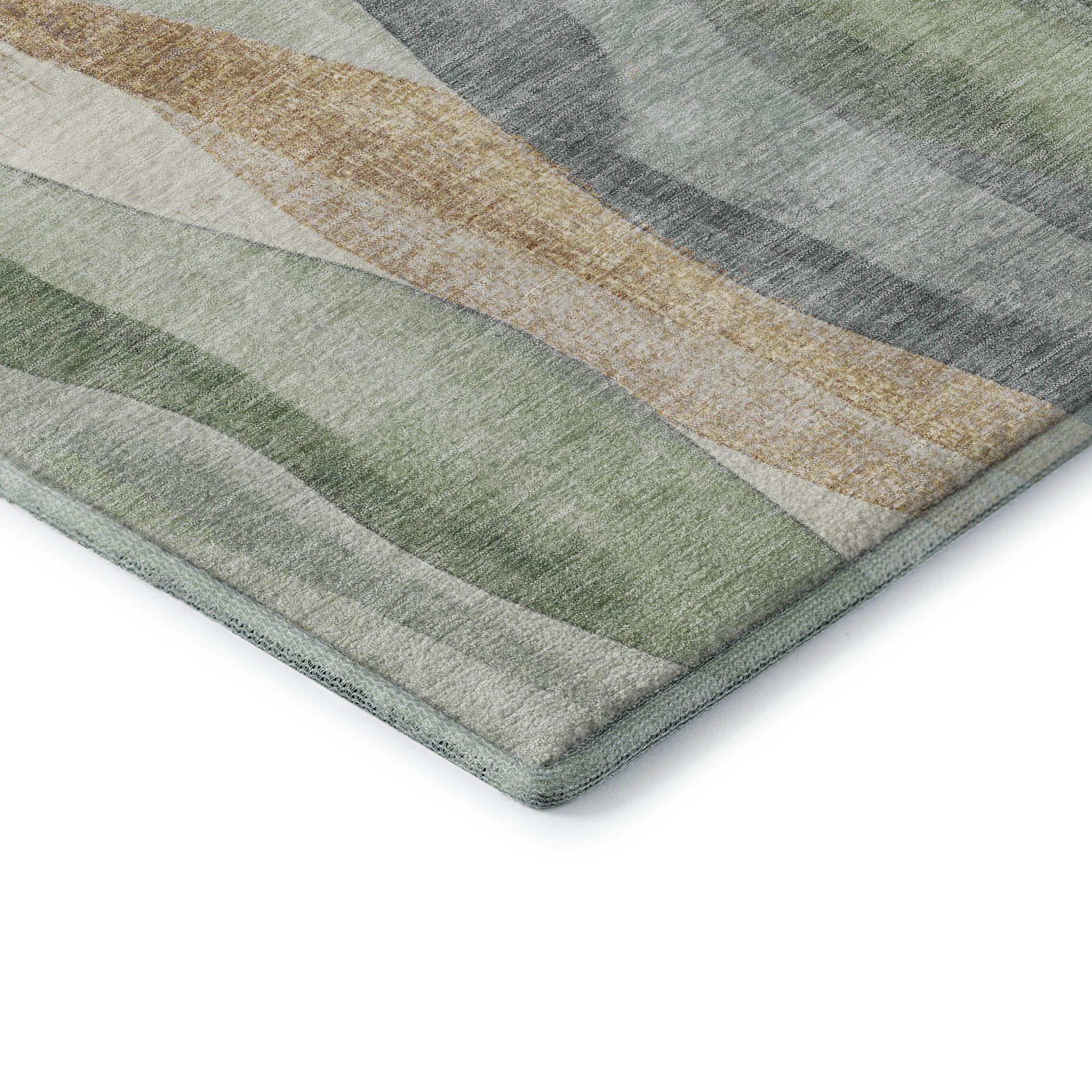 Santorini Machine Washable Transitional Aloe Green Rug 1'8" x 2'6" #shape_Rectangle
