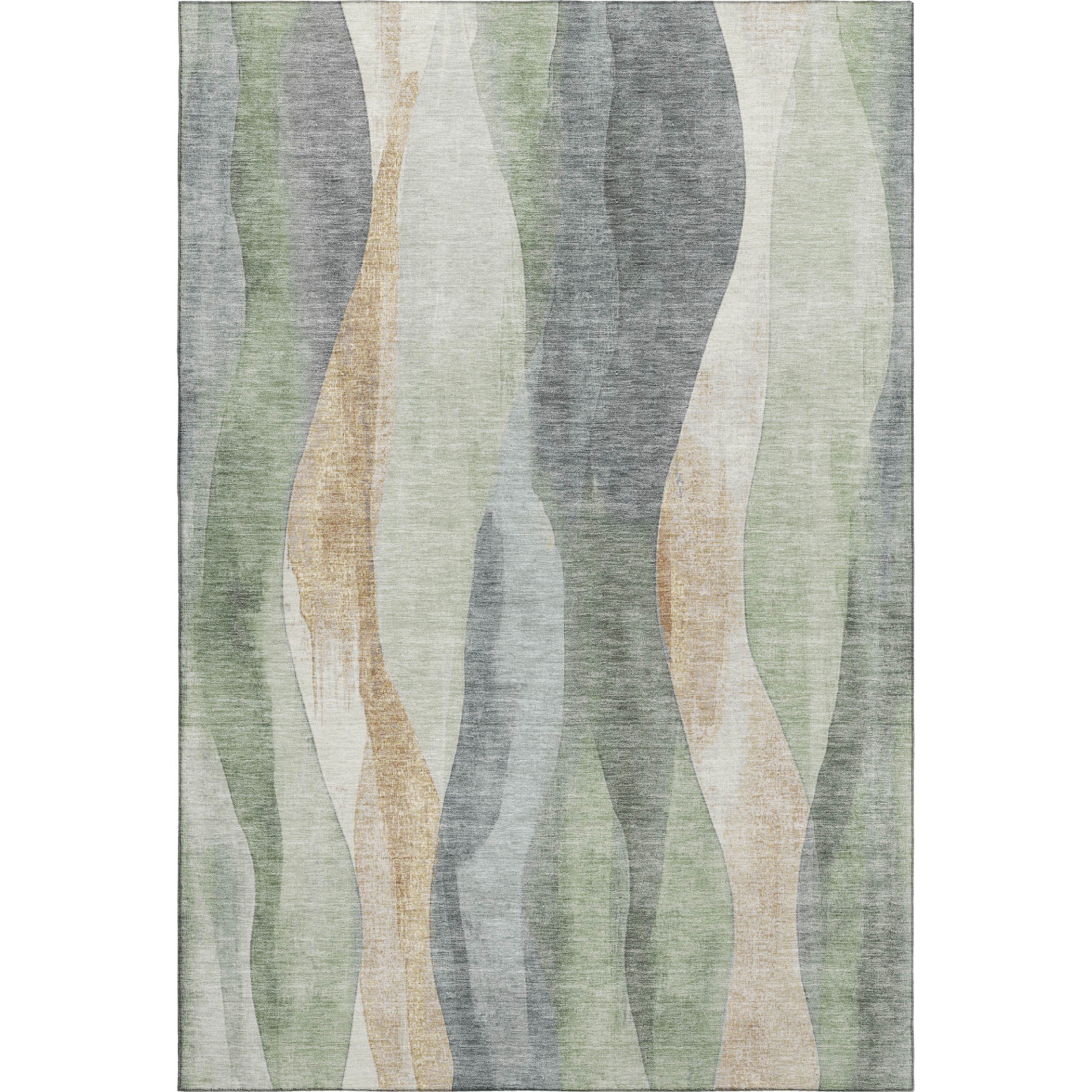 Santorini Machine Washable Transitional Aloe Green Rug 2'6" x 3'10" #shape_Rectangle
