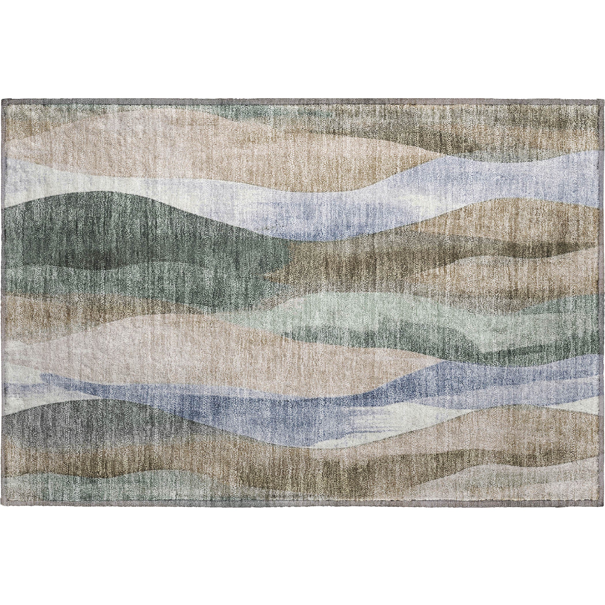 Santorini Machine Washable Transitional Beige Brown Rug 1'8" x 2'6" #shape_Rectangle