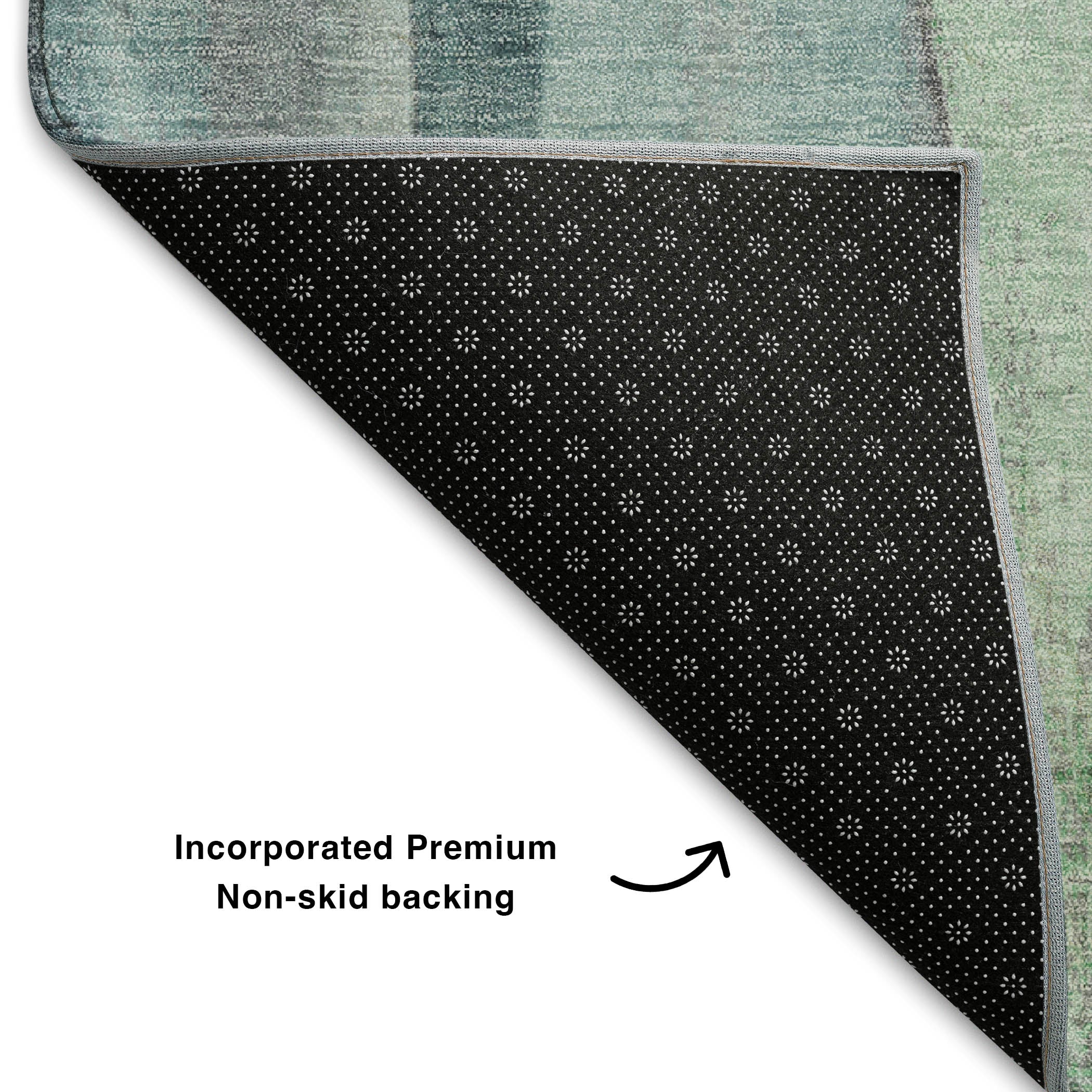 Santorini Machine Washable Transitional Teal Rug 1'8" x 2'6" #shape_Rectangle