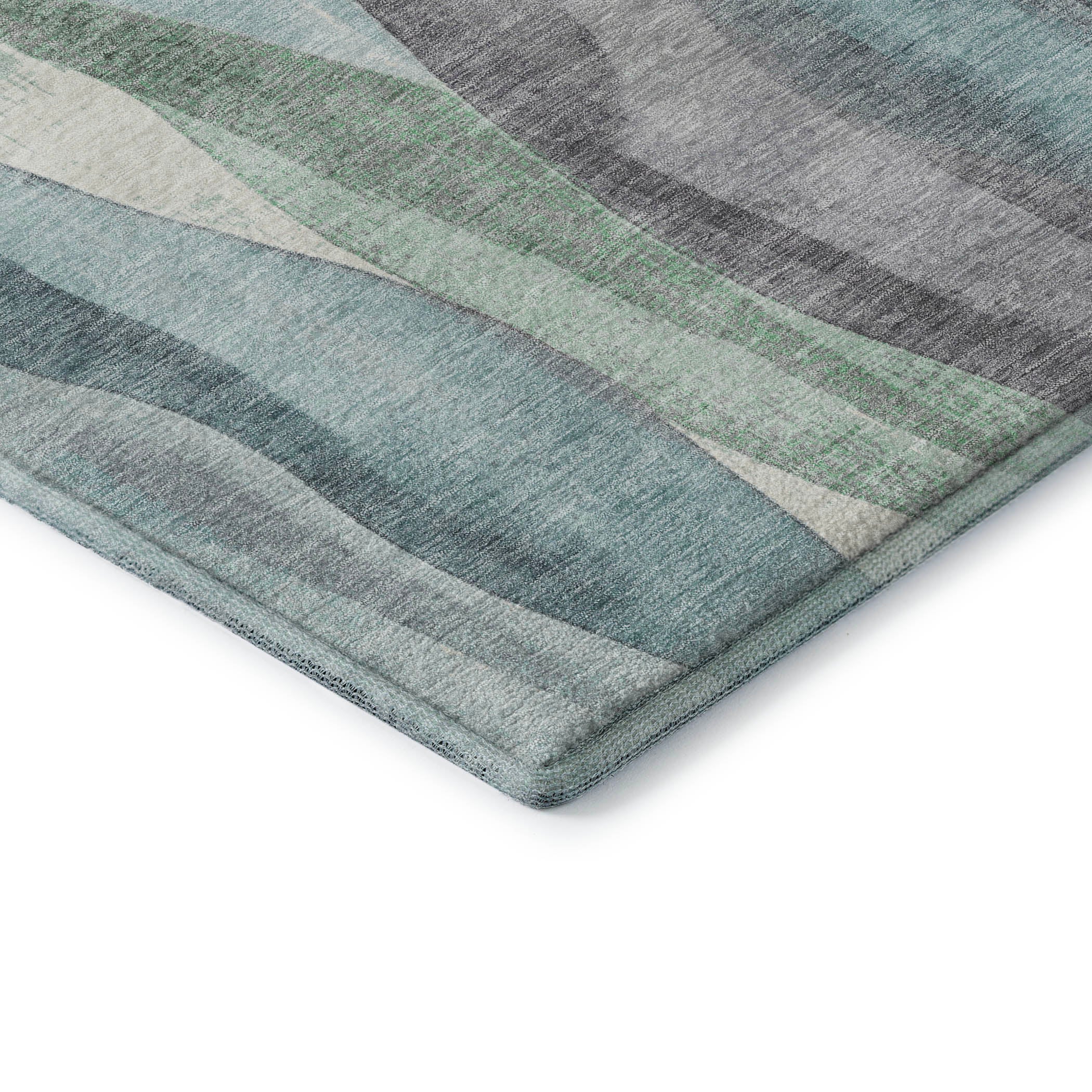 Santorini Machine Washable Transitional Teal Rug 1'8" x 2'6" #shape_Rectangle