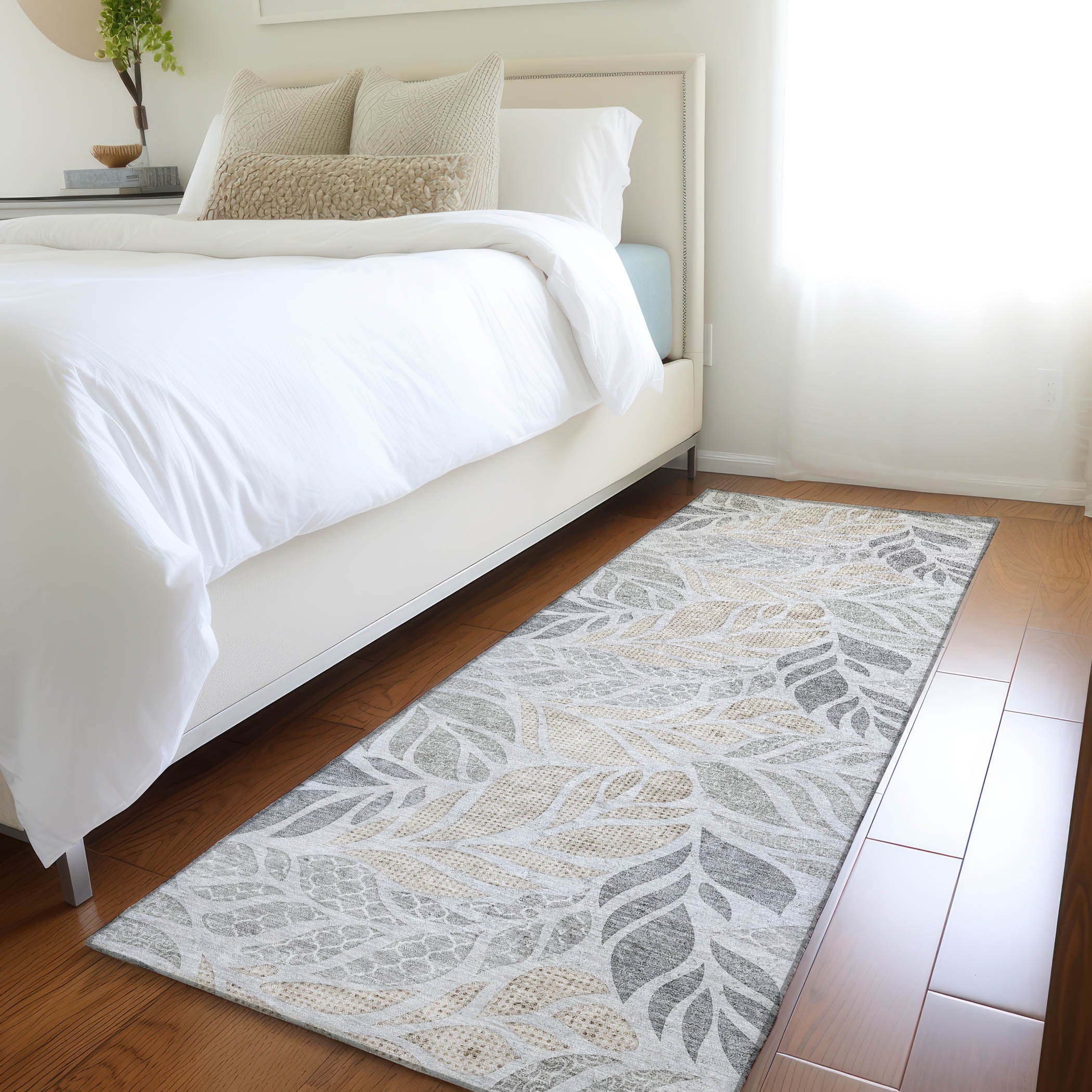 Lucerne Machine Washable Tropical Fog Gray Rug 2'3" x 7'6" #shape_Runner