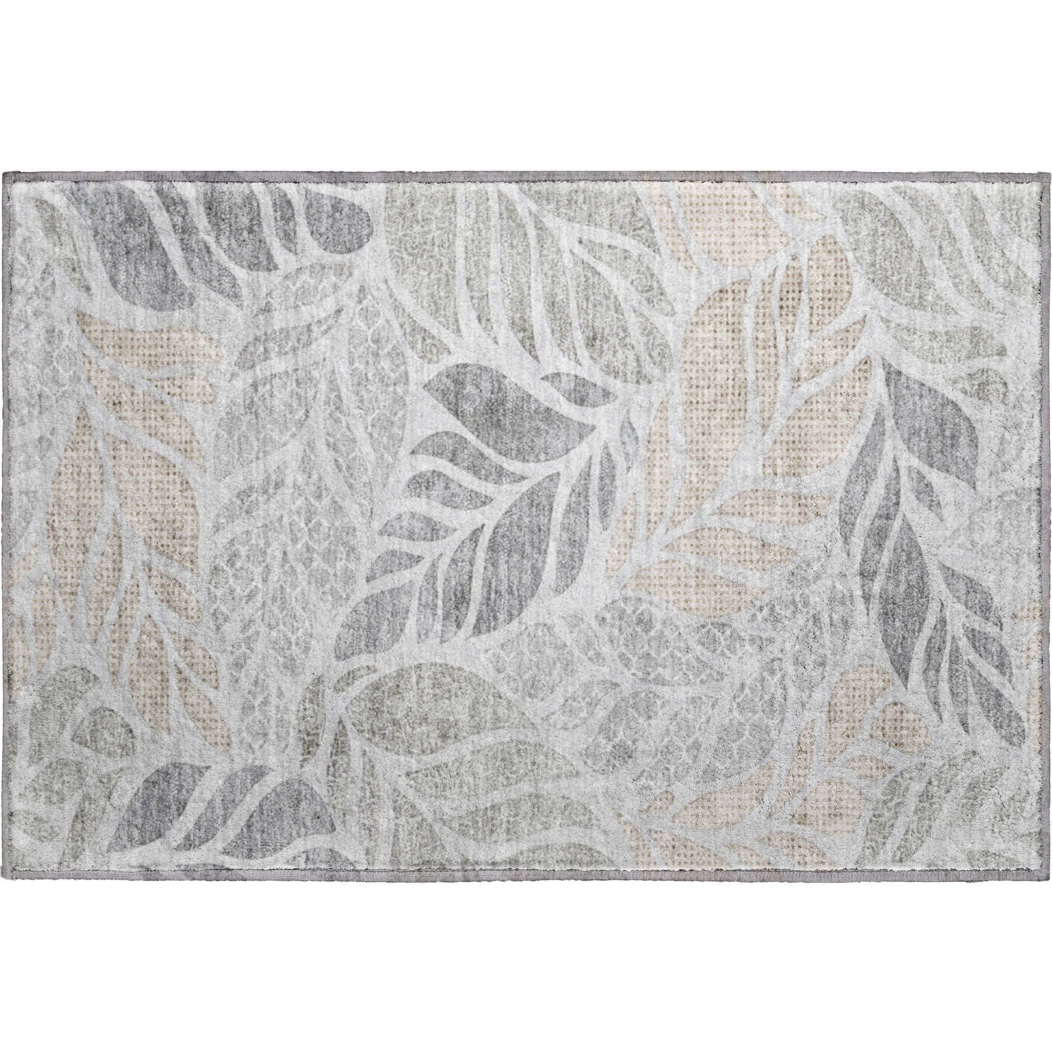 Lucerne Machine Washable Tropical Fog Gray Rug 1'8" x 2'6" #shape_Rectangle
