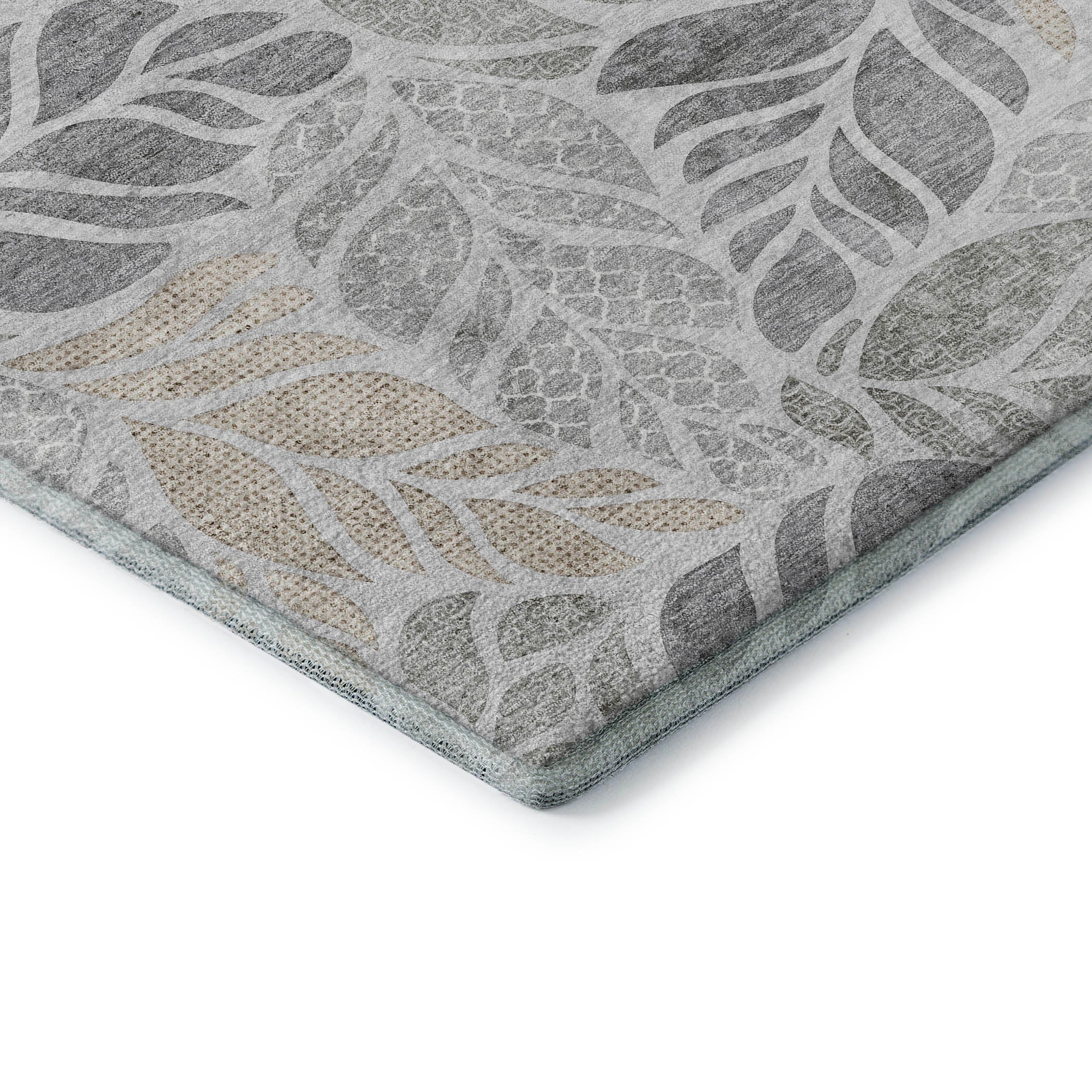 Lucerne Machine Washable Tropical Fog Gray Rug 1'8" x 2'6" #shape_Rectangle