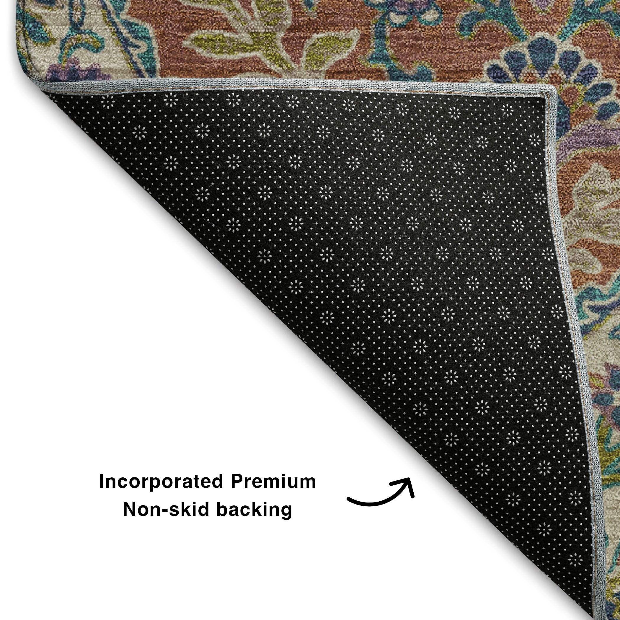 Florence Machine Washable Traditional Blue Rug 1'8" x 2'6" #shape_Rectangle