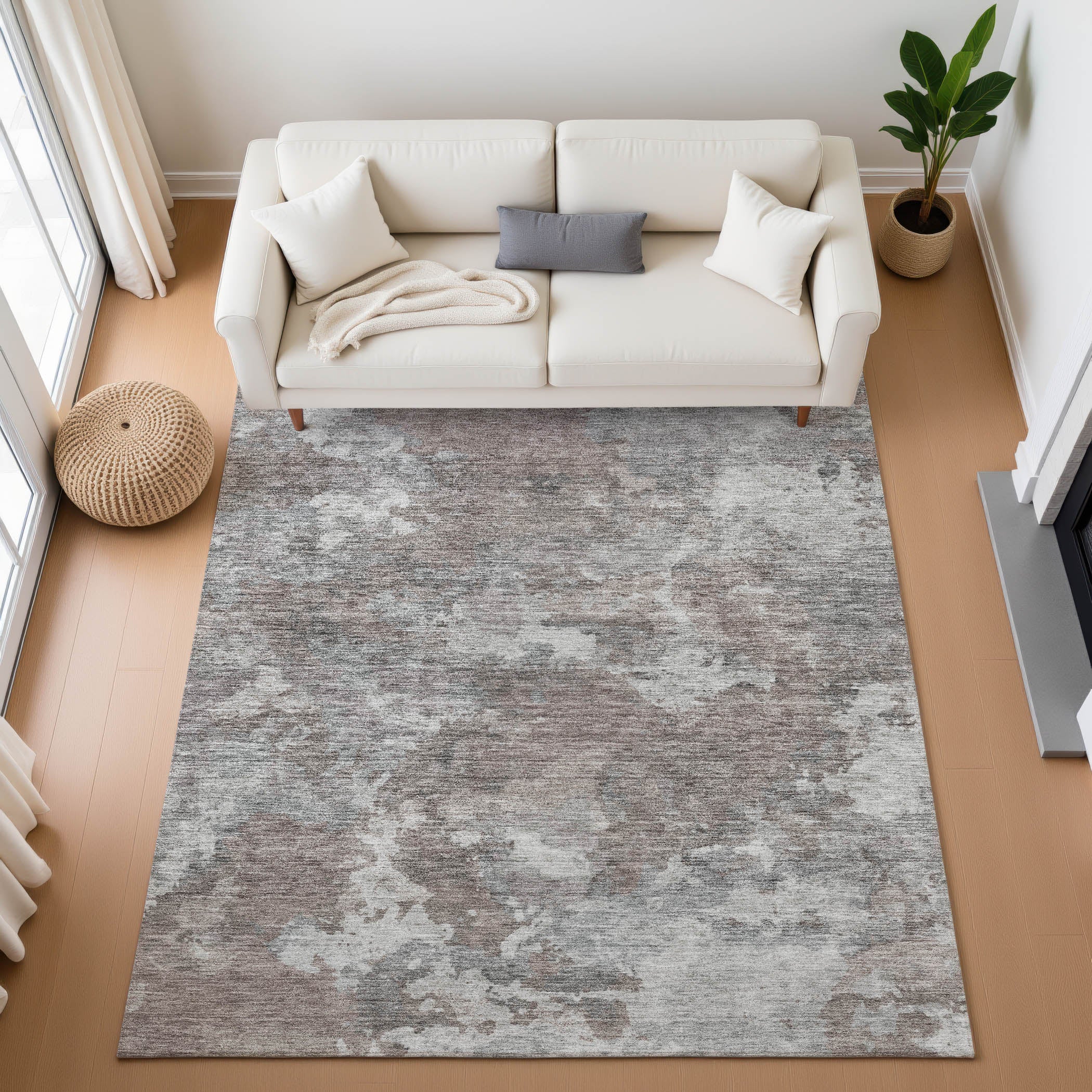 Chiang Mai Machine Washable Transitional Brown Rug 2'6" x 3'10" #shape_Rectangle