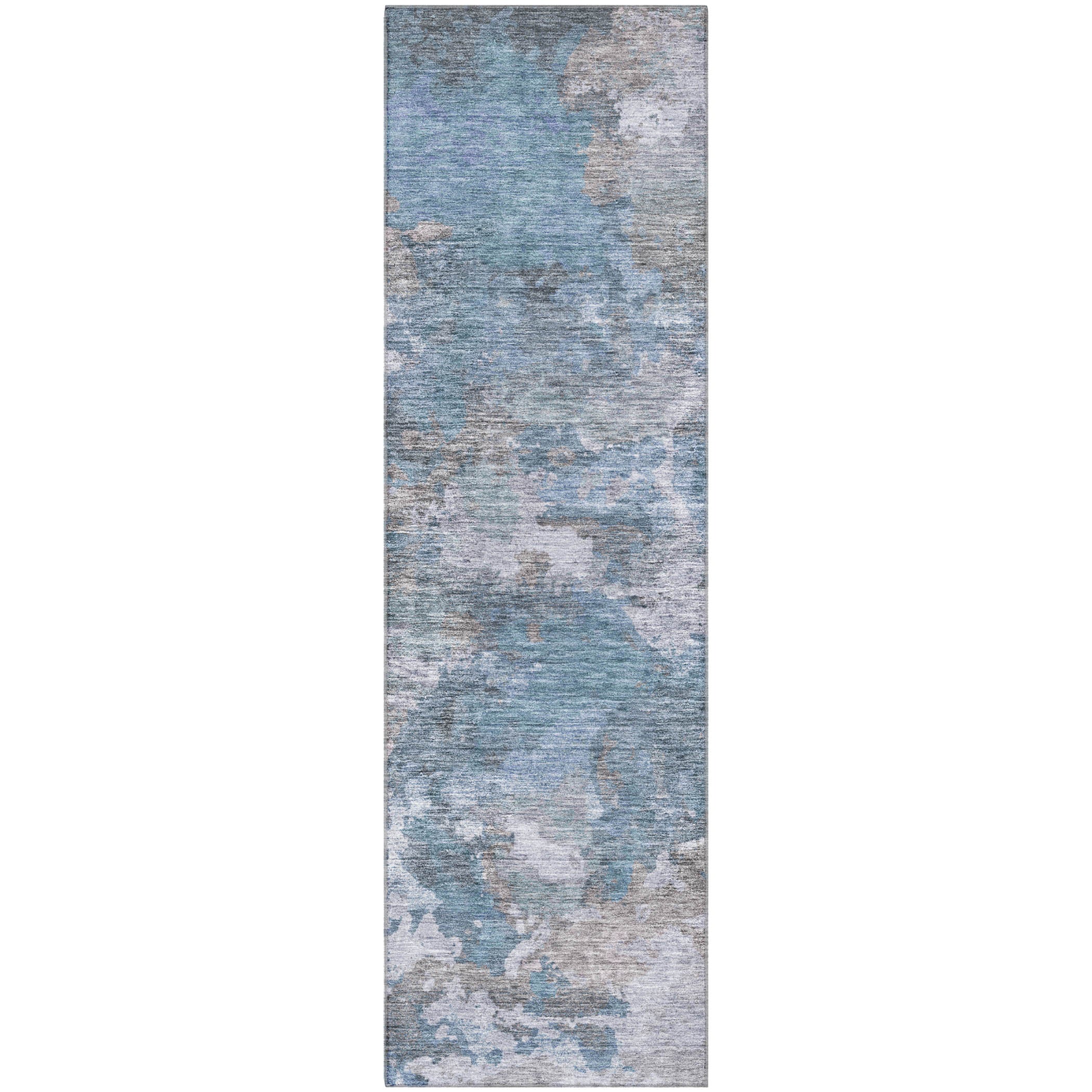Chiang Mai Machine Washable Transitional Denim Blue Rug 2'3" x 7'6" #shape_Runner