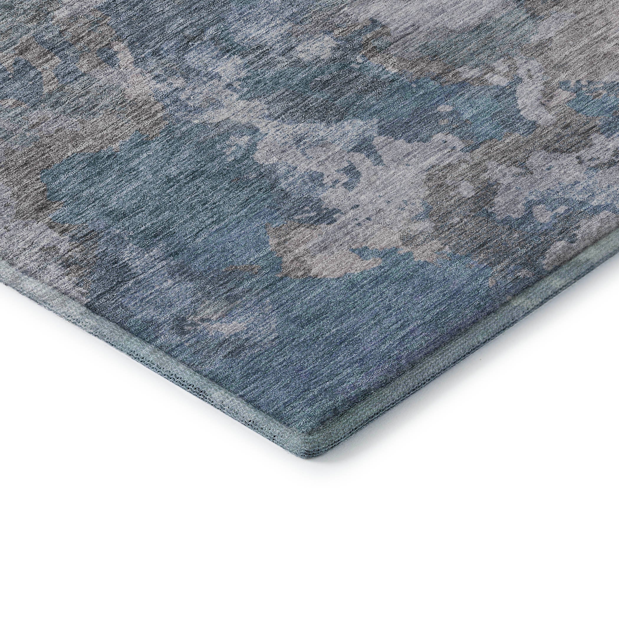 Chiang Mai Machine Washable Transitional Denim Blue Rug 1'8" x 2'6" #shape_Rectangle
