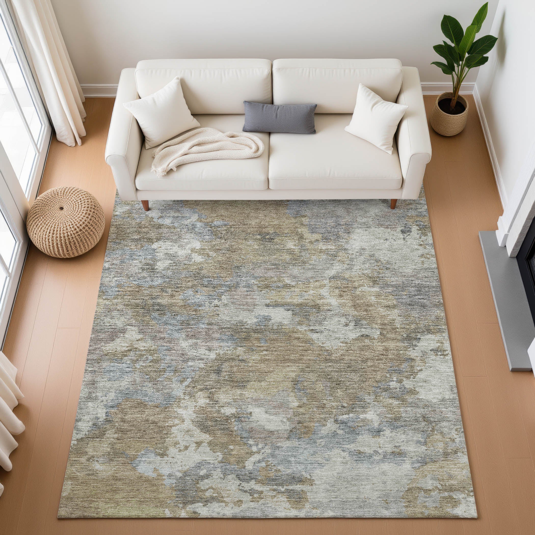Chiang Mai Machine Washable Transitional Gold Rug 2'6" x 3'10" #shape_Rectangle