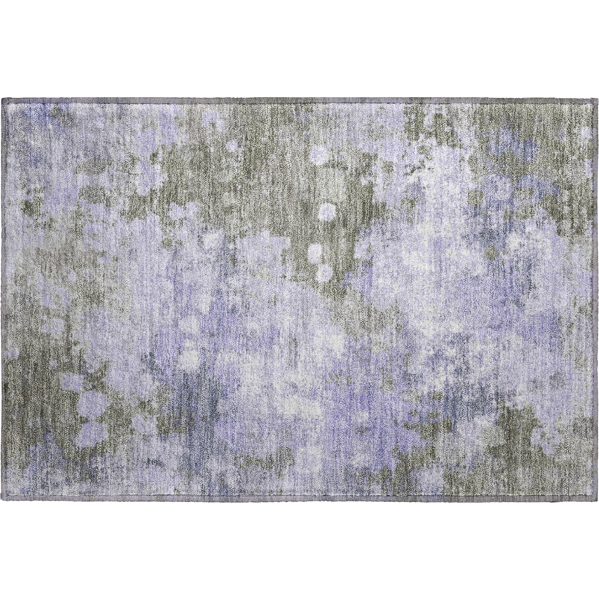 Kathmandu Machine Washable Transitional Lavender Purple Rug 1'8" x 2'6" #shape_Rectangle