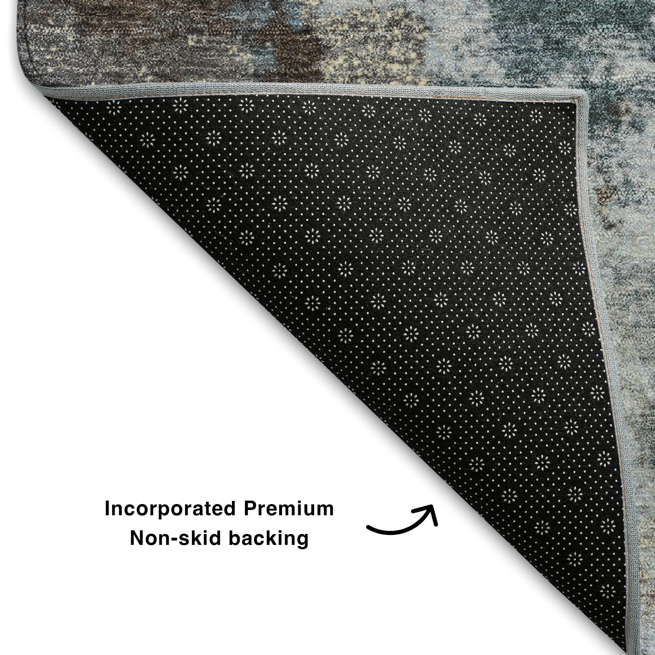 Kathmandu Machine Washable Transitional Sky Blue Rug 1'8" x 2'6" #shape_Rectangle