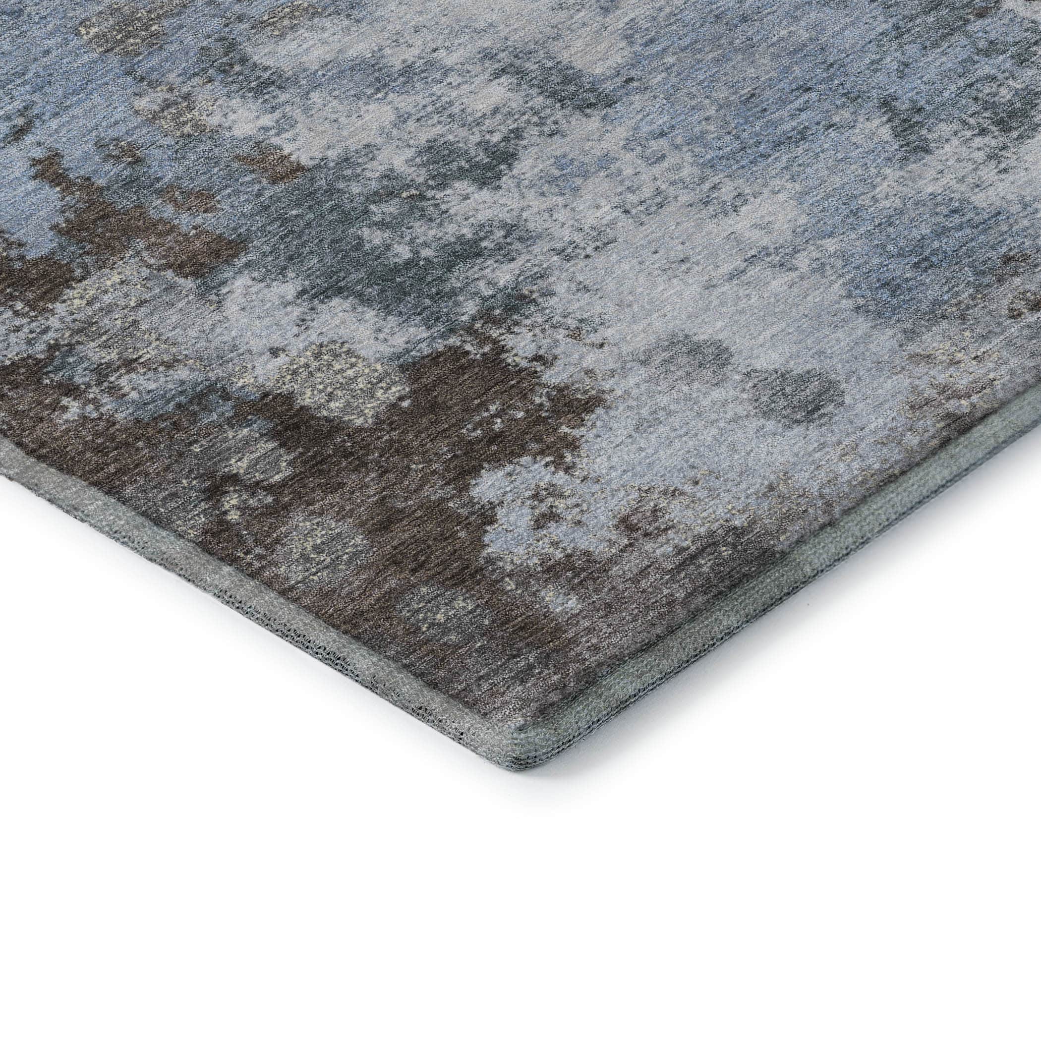 Kathmandu Machine Washable Transitional Sky Blue Rug 1'8" x 2'6" #shape_Rectangle