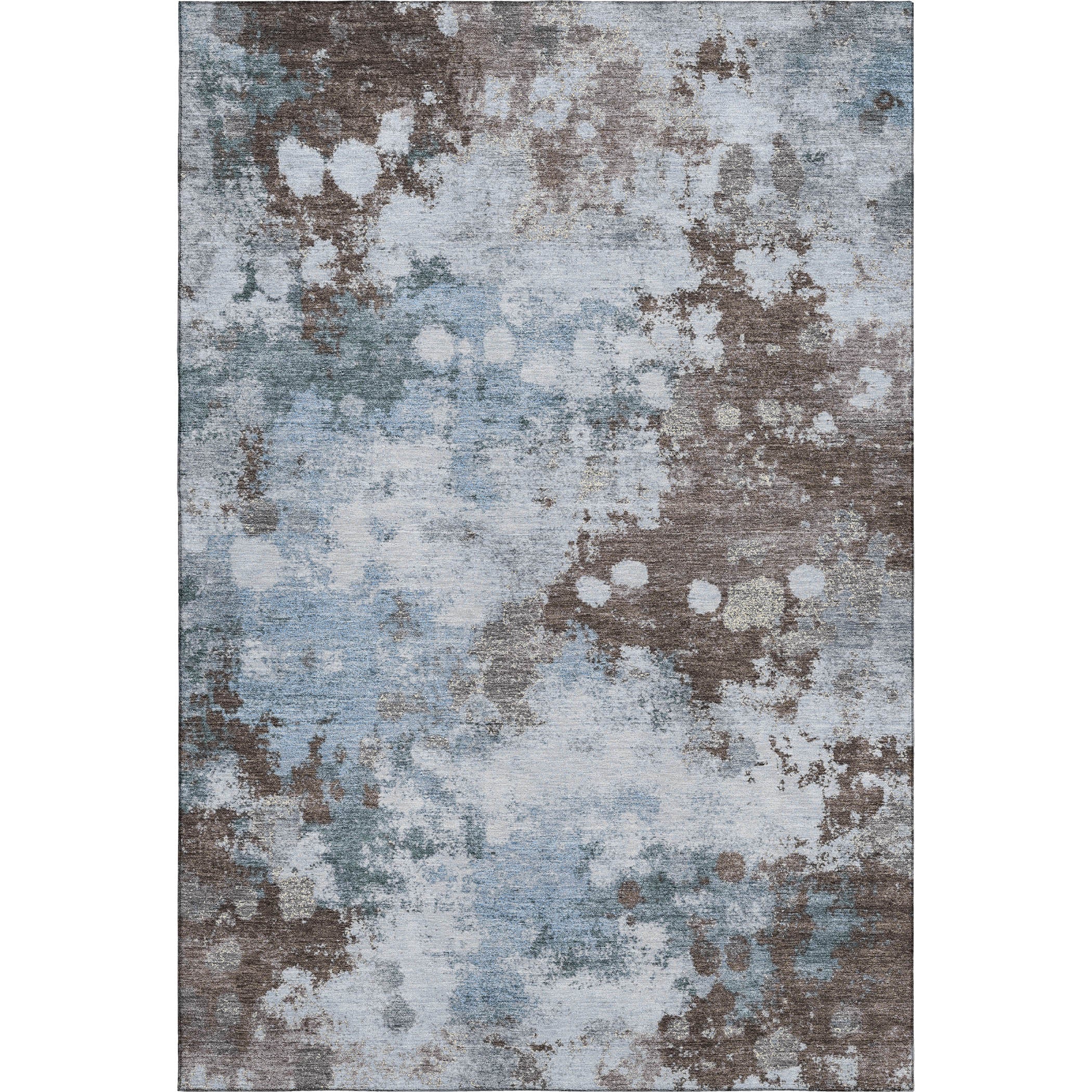 Kathmandu Machine Washable Transitional Sky Blue Rug 2'6" x 3'10" #shape_Rectangle