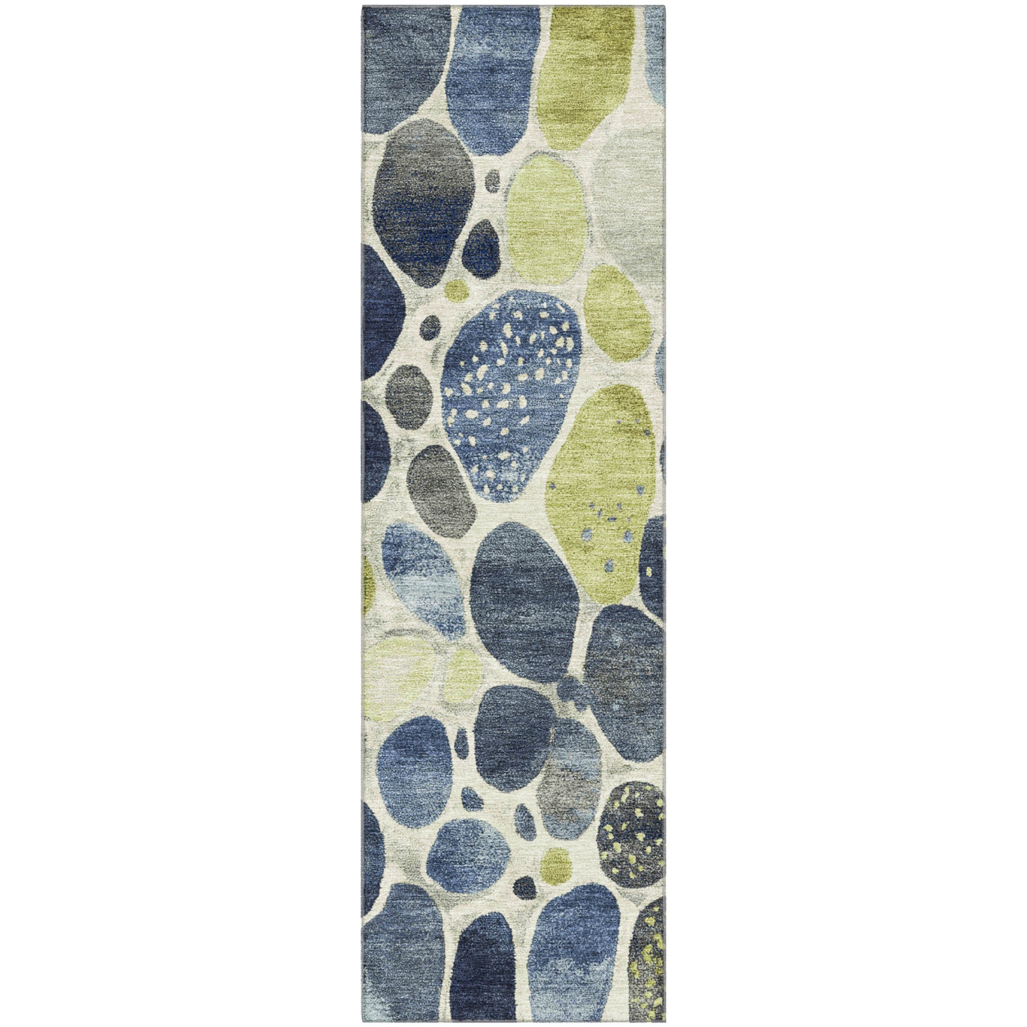 Ghent Machine Washable Transitional Denim Blue Rug 2'3" x 7'6" #shape_Runner