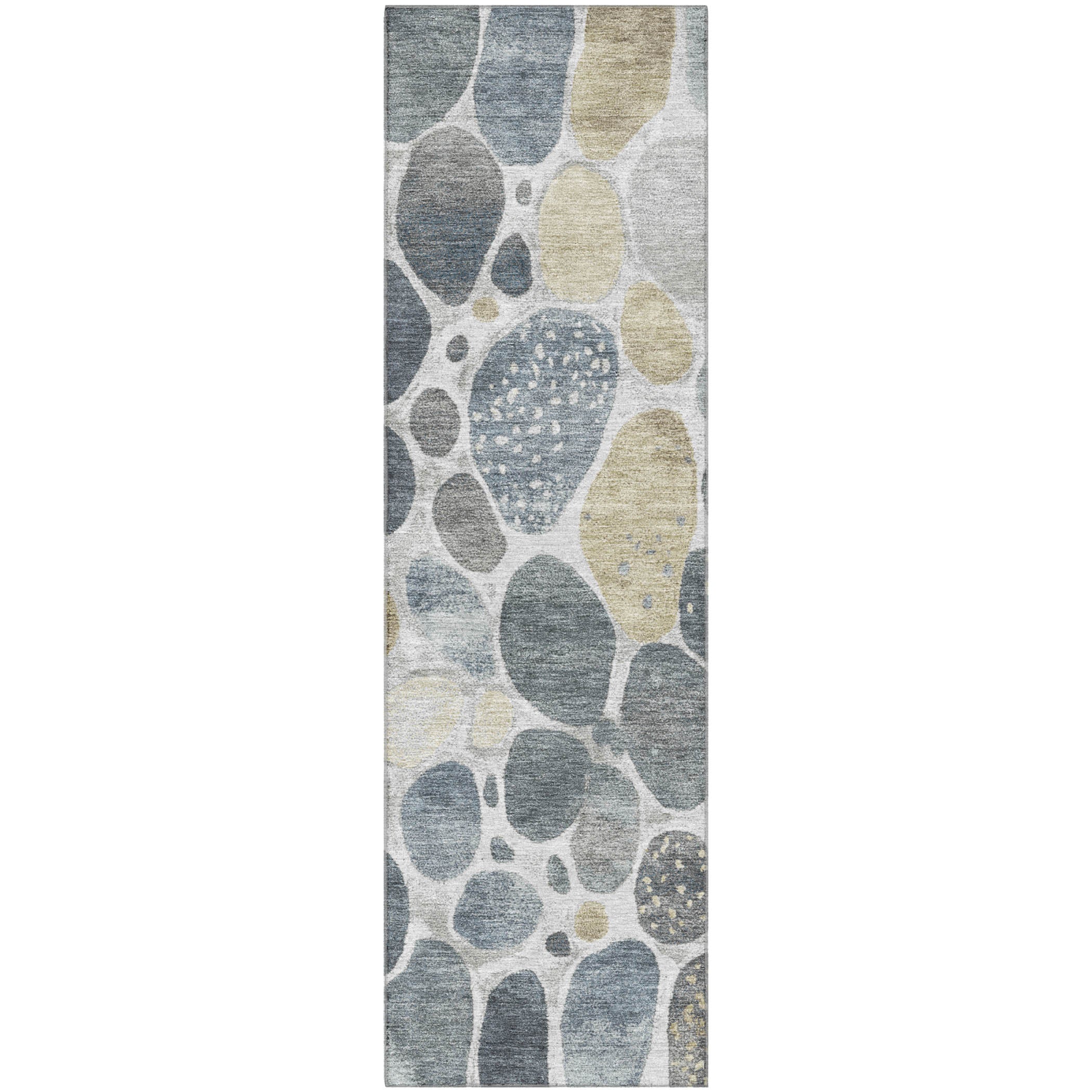 Ghent Machine Washable Transitional Pewter Gray Rug 2'3" x 7'6" #shape_Runner