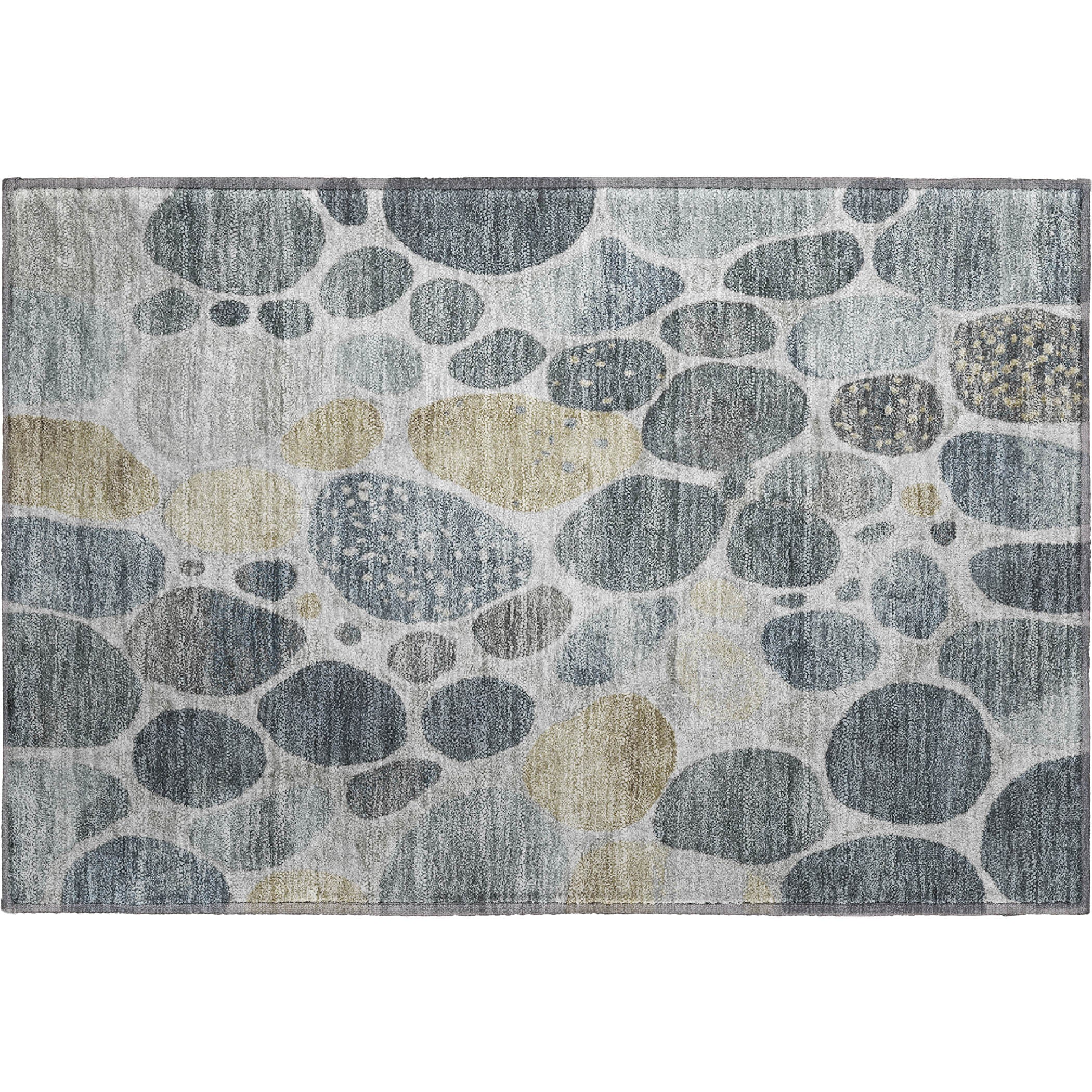 Ghent Machine Washable Transitional Pewter Gray Rug 1'8" x 2'6" #shape_Rectangle