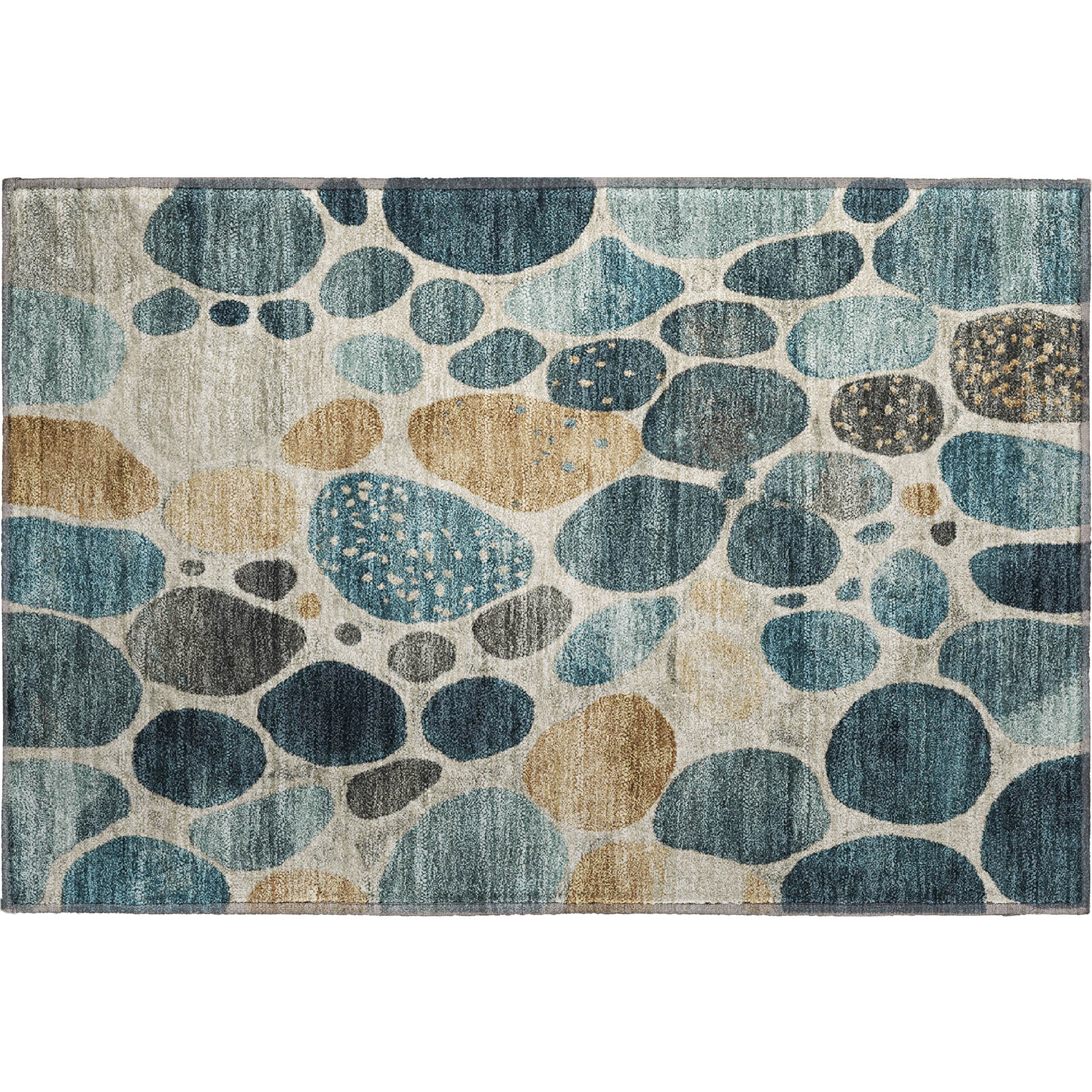 Ghent Machine Washable Transitional Teal Rug 1'8" x 2'6" #shape_Rectangle