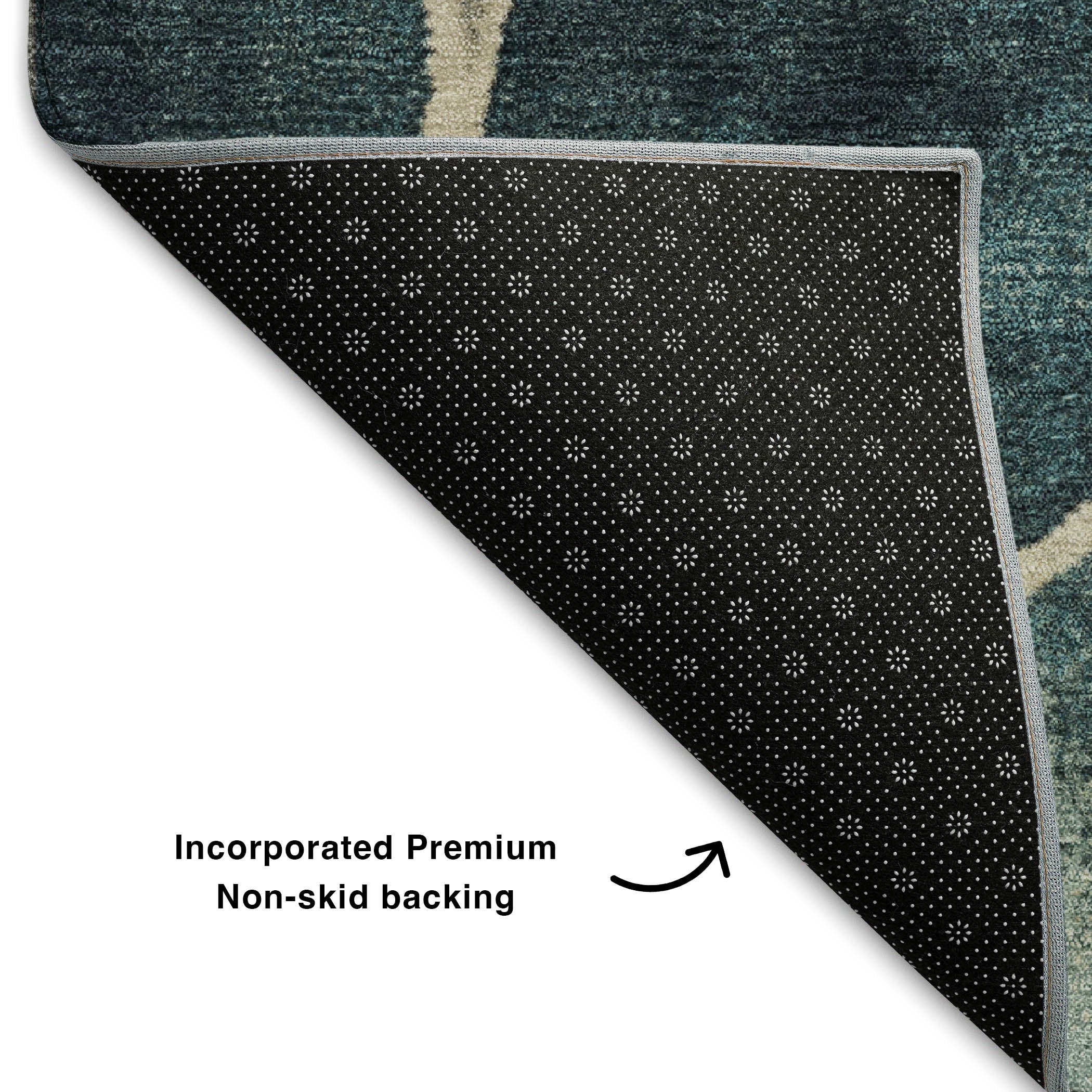 Ghent Machine Washable Transitional Teal Rug 1'8" x 2'6" #shape_Rectangle