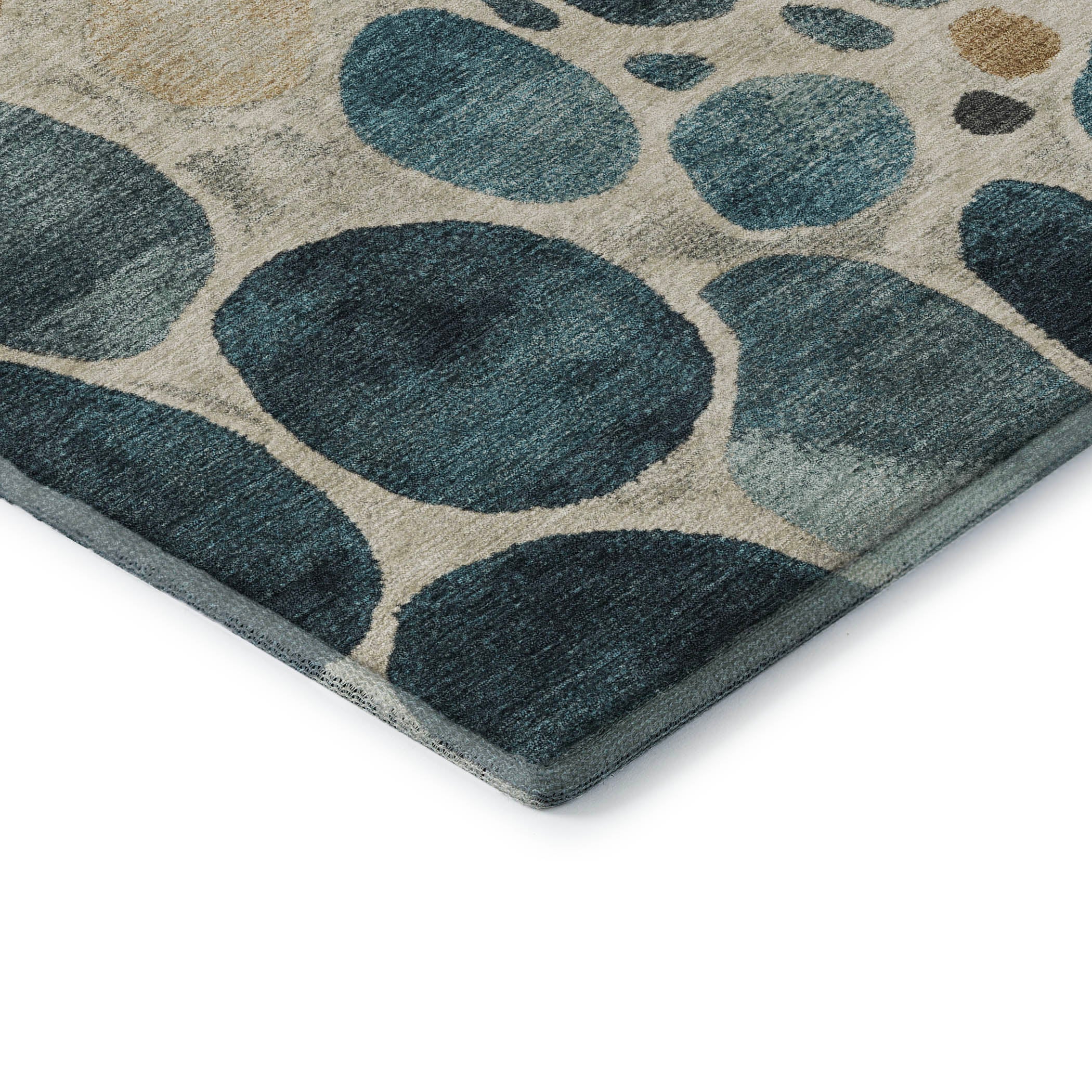 Ghent Machine Washable Transitional Teal Rug 1'8" x 2'6" #shape_Rectangle