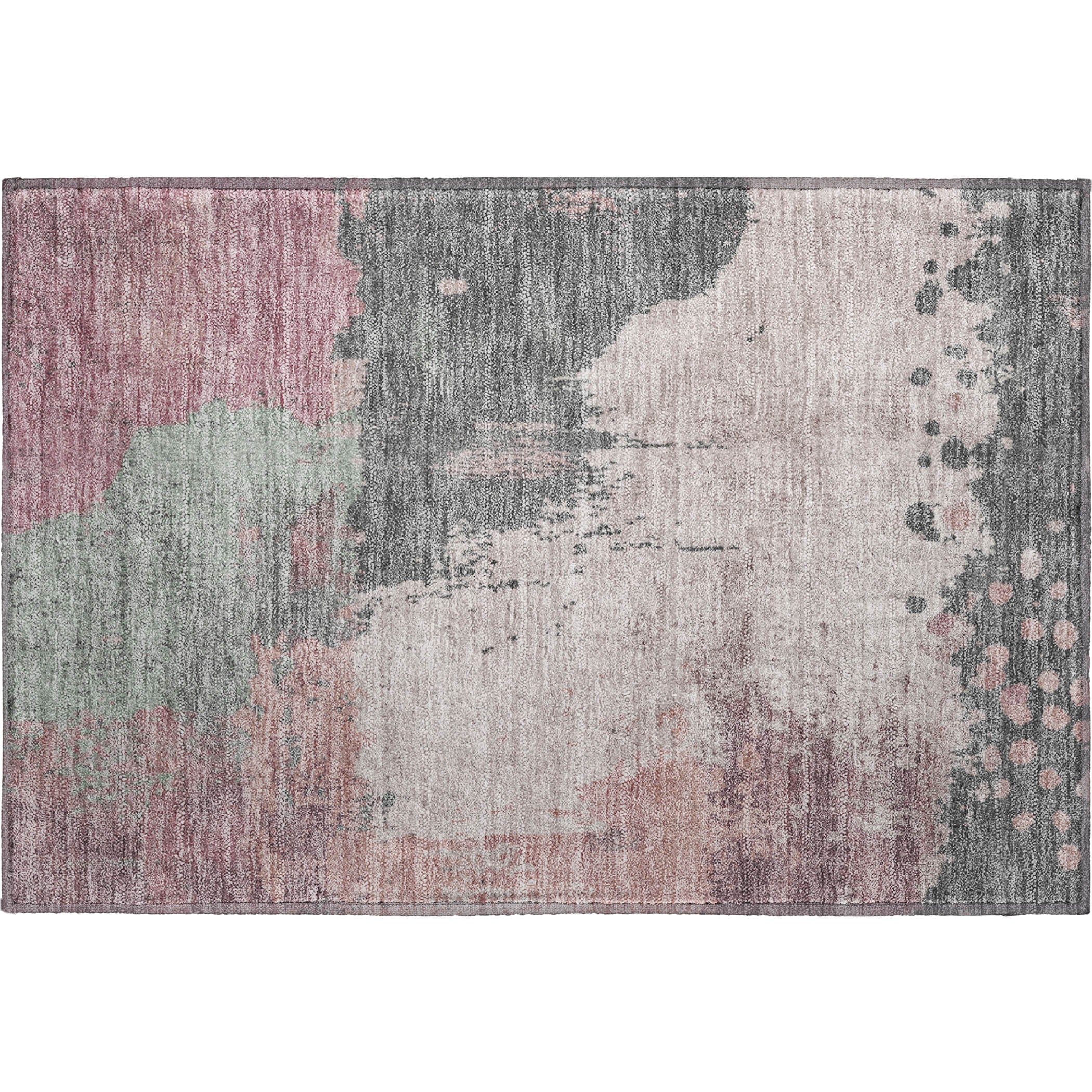Seville Machine Washable Transitional Blush Pink Rug 1'8" x 2'6" #shape_Rectangle
