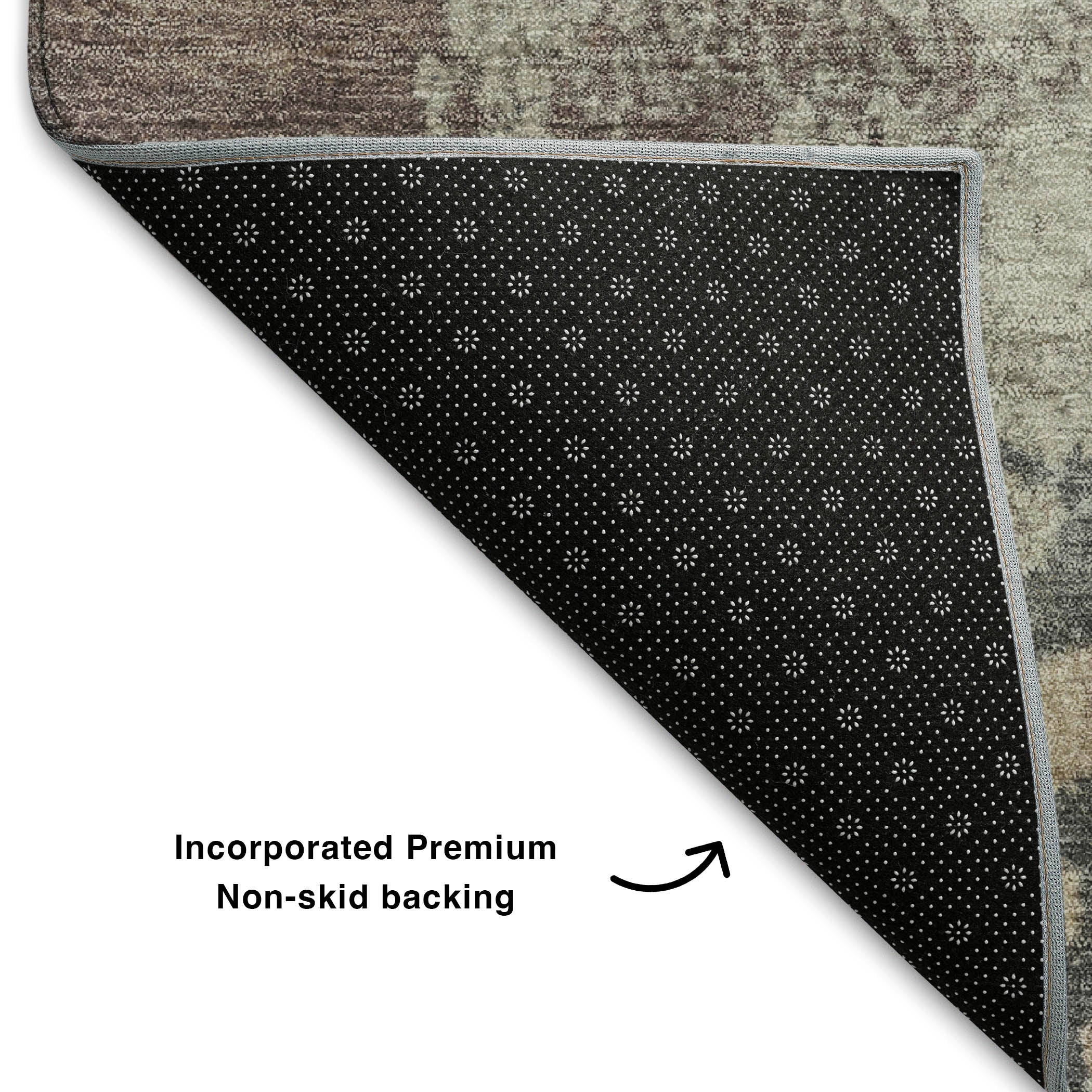 Seville Machine Washable Transitional Khaki Brown Rug 1'8" x 2'6" #shape_Rectangle