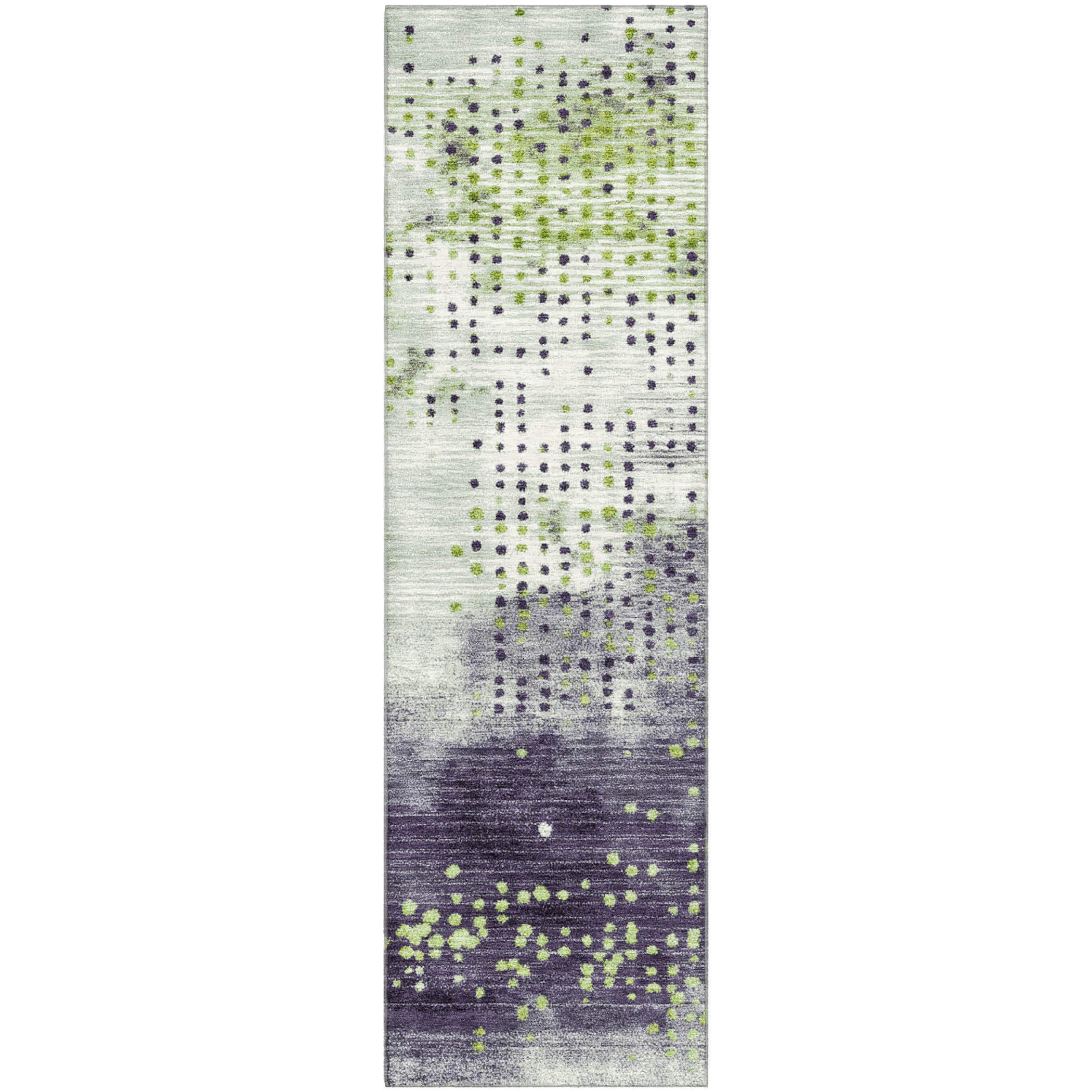 Salzburg Machine Washable Transitional Aloe Green Rug 2'3" x 7'6" #shape_Runner