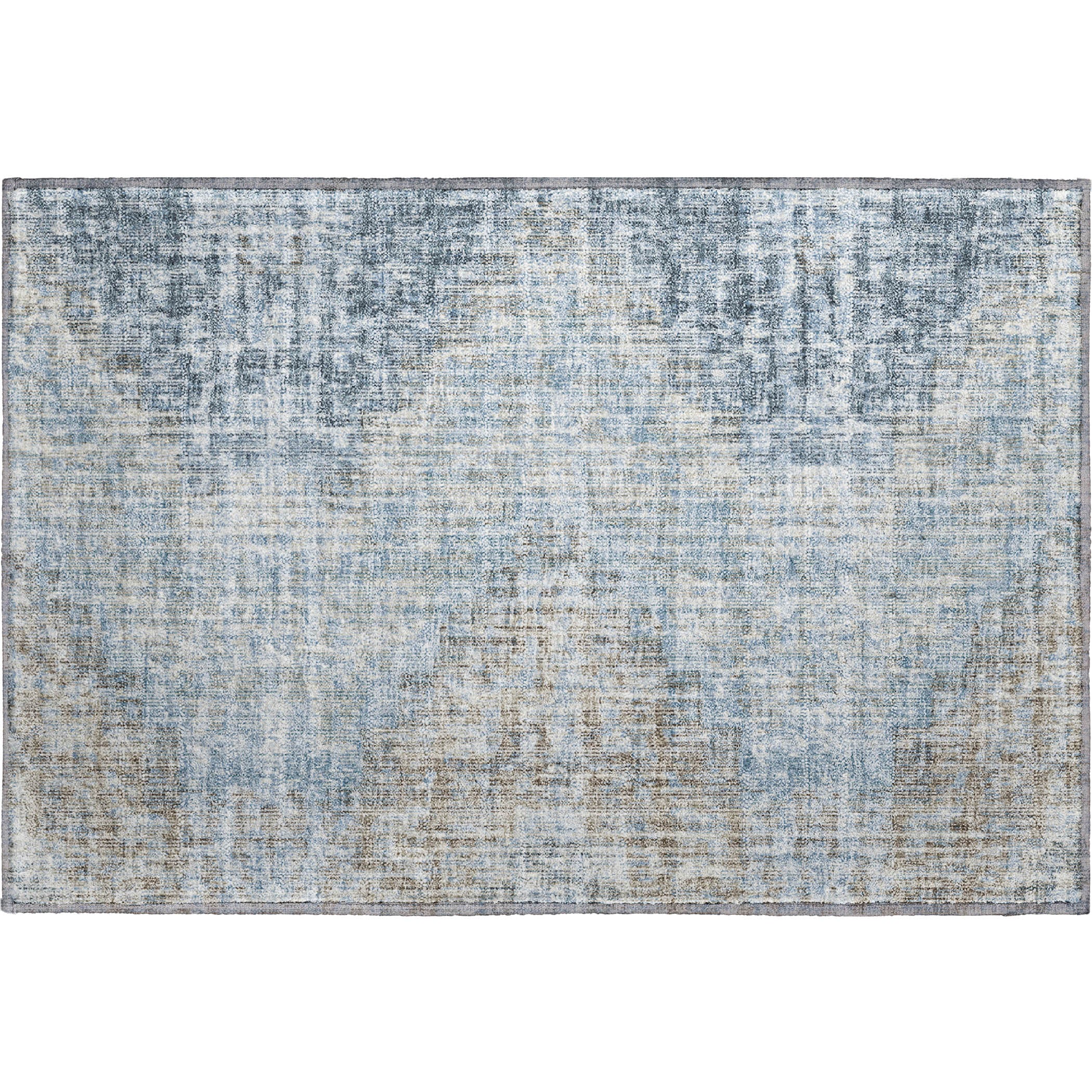 Kyoto Machine Washable Transitional Denim Blue Rug 1'8" x 2'6" #shape_Rectangle