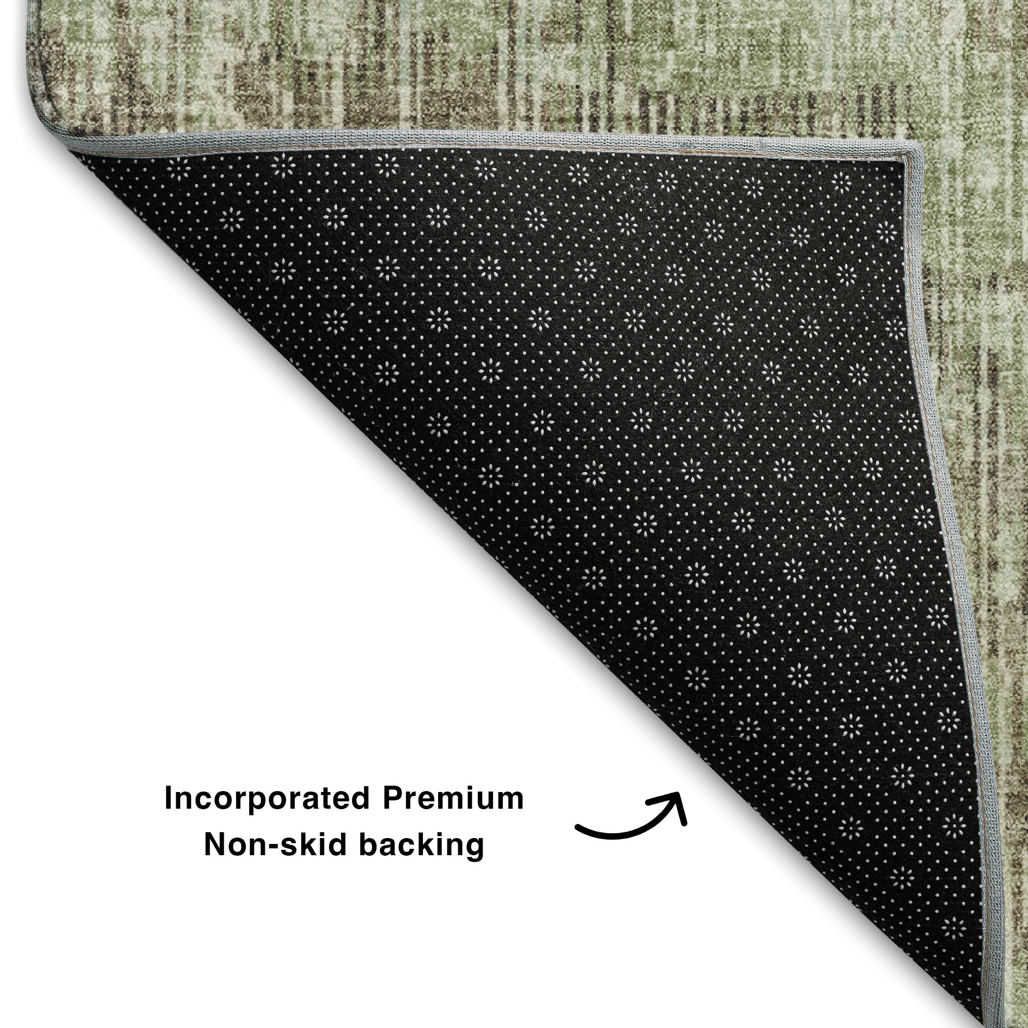 Kyoto Machine Washable Transitional Fern Green Rug 1'8" x 2'6" #shape_Rectangle
