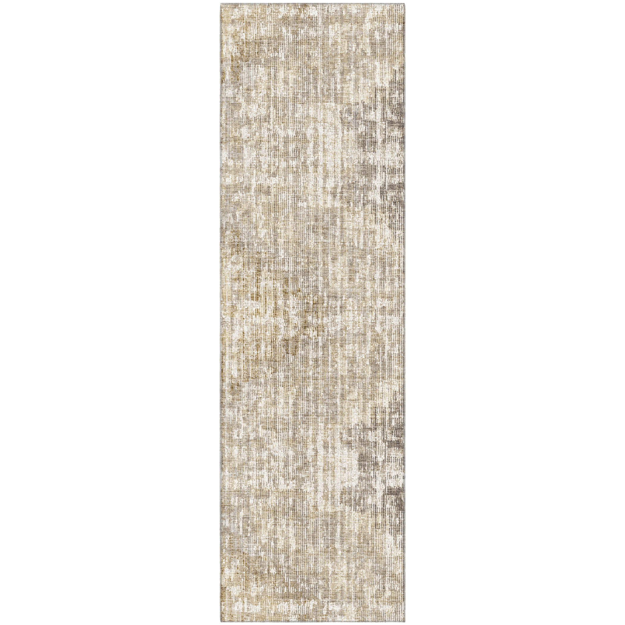 Kyoto Machine Washable Transitional Khaki Brown Rug 2'3" x 7'6" #shape_Runner
