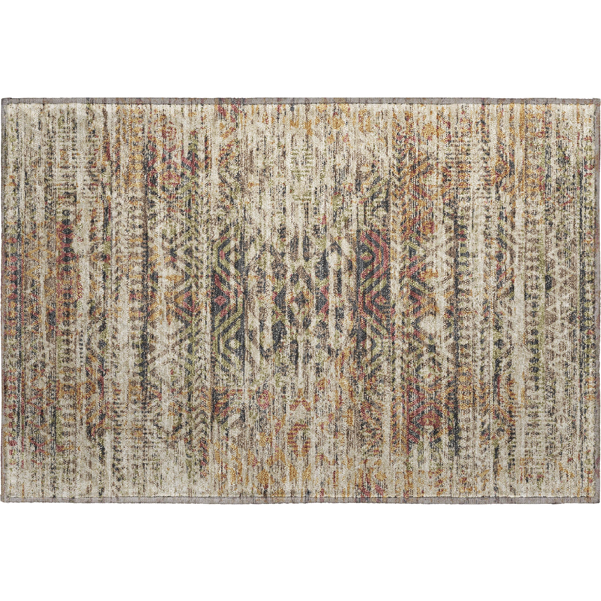 Athens Machine Washable Transitional Beige Brown Rug 1'8" x 2'6" #shape_Rectangle