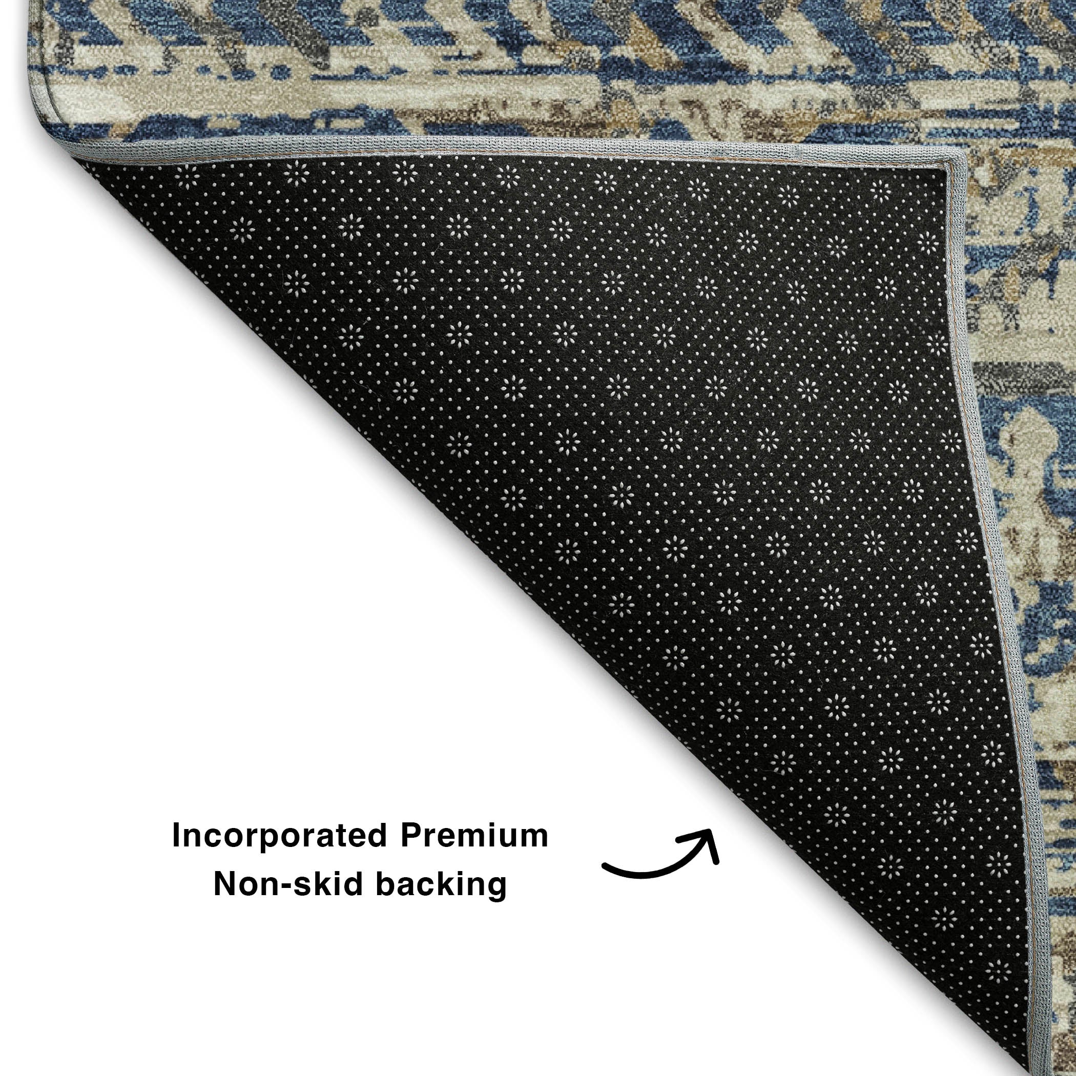 Athens Machine Washable Transitional Blue Rug 1'8" x 2'6" #shape_Rectangle