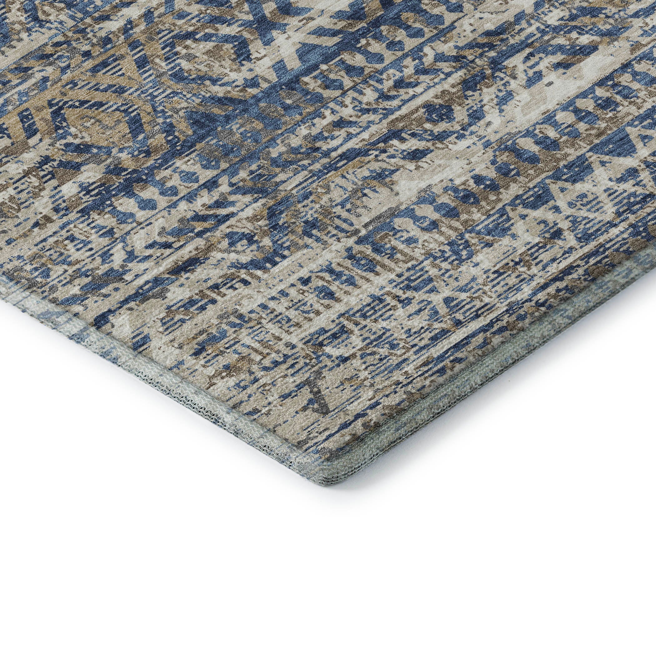 Athens Machine Washable Transitional Blue Rug 1'8" x 2'6" #shape_Rectangle
