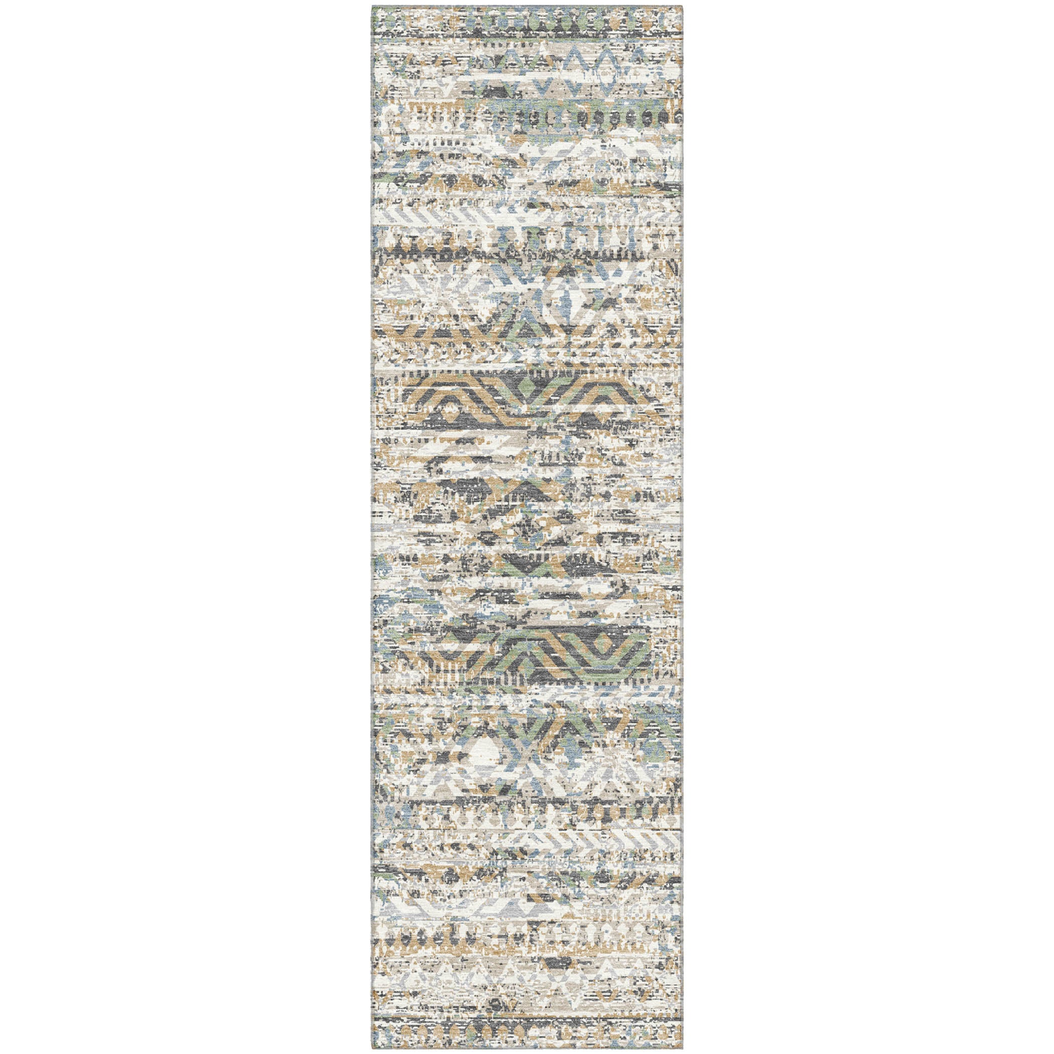 Athens Machine Washable Transitional Ivory Rug 2'3" x 7'6" #shape_Runner