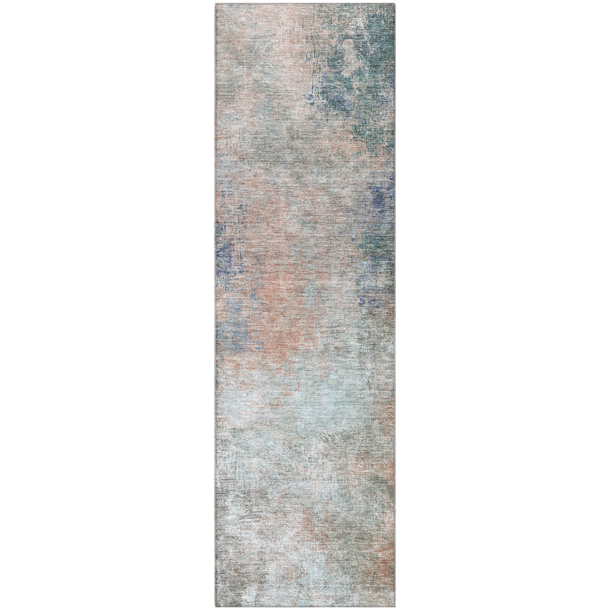 Bergen Machine Washable Transitional Copper Orange Rug 2'3" x 7'6" #shape_Runner