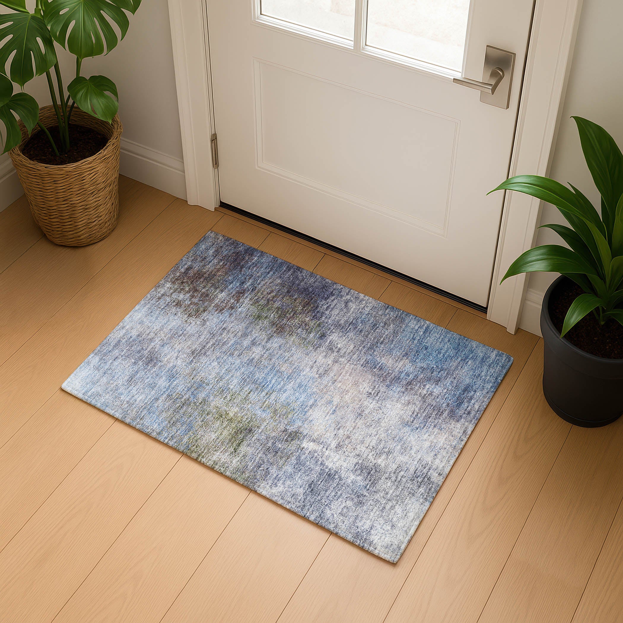 Bergen Machine Washable Transitional Denim Blue Rug 1'8" x 2'6" #shape_Rectangle