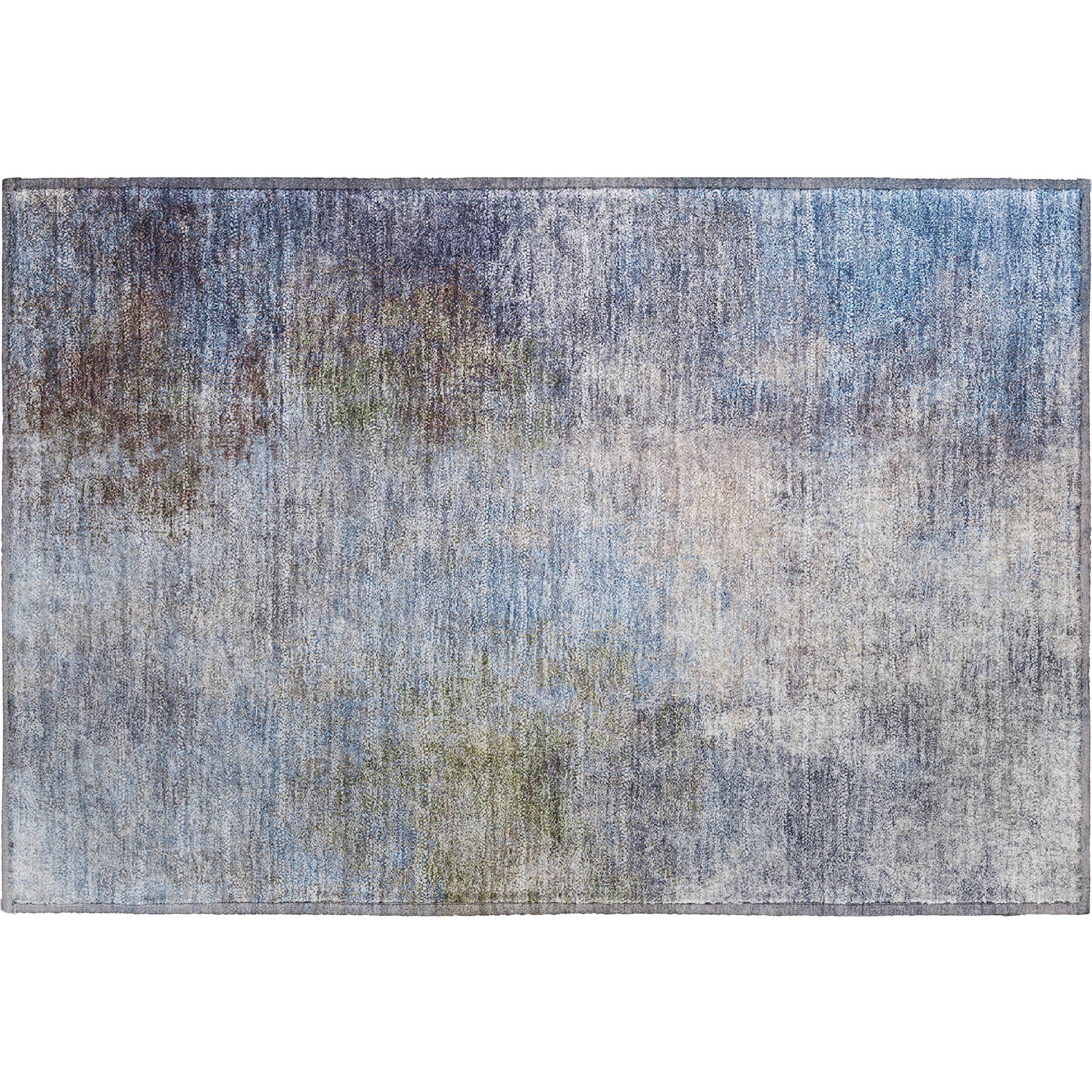 Bergen Machine Washable Transitional Denim Blue Rug 1'8" x 2'6" #shape_Rectangle