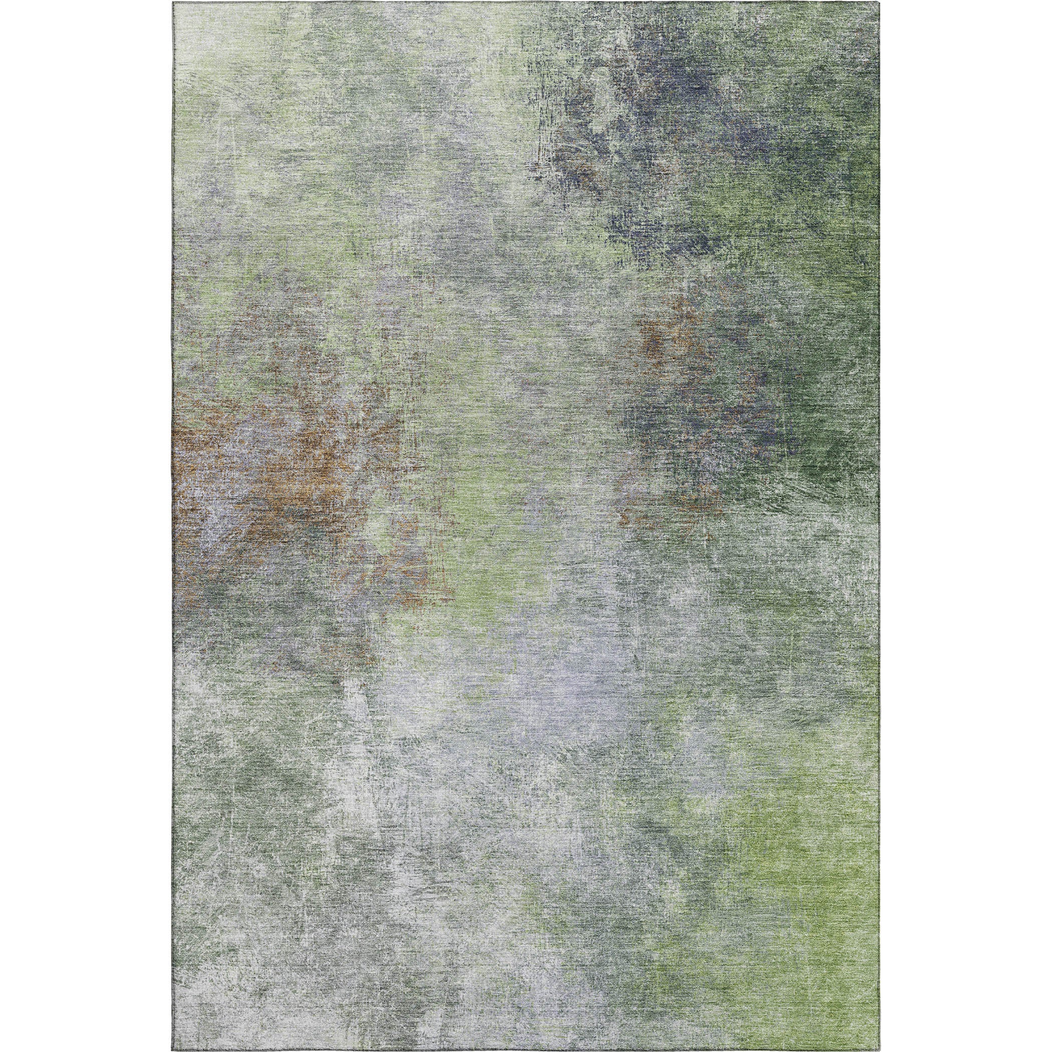 Bergen Machine Washable Transitional Fern Green Rug 2'6" x 3'10" #shape_Rectangle