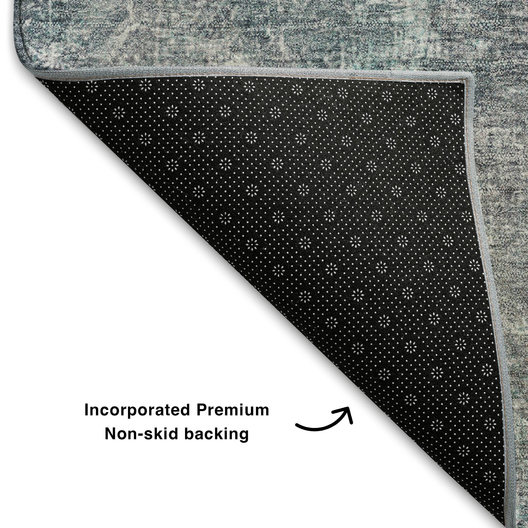 Bergen Machine Washable Transitional Teal Rug 1'8" x 2'6" #shape_Rectangle